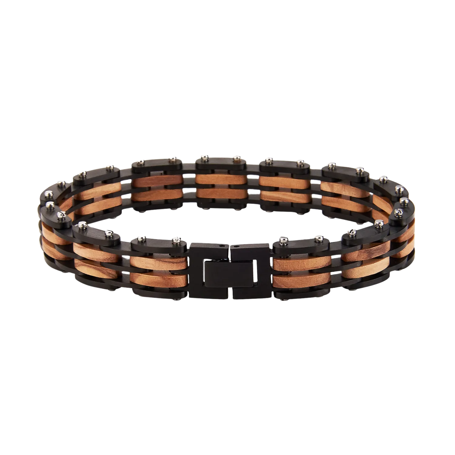 Armband aus Naturholz und Edelstahl