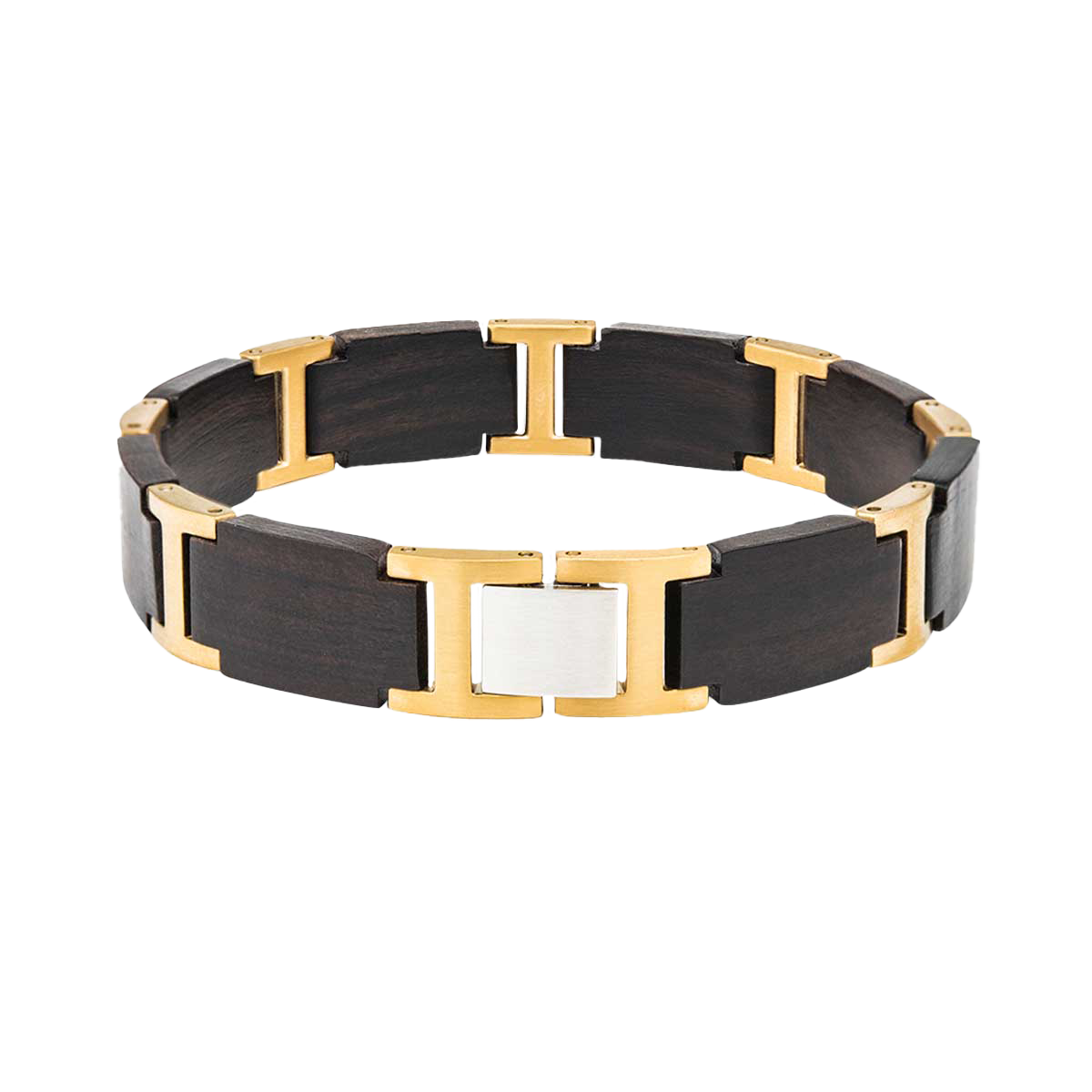 Armband Holz Edelstahl Gold