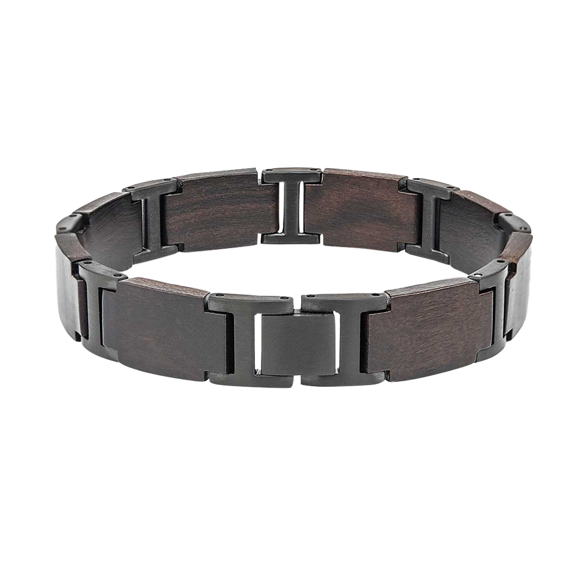 Armband Holz Edelstahl schwarz
