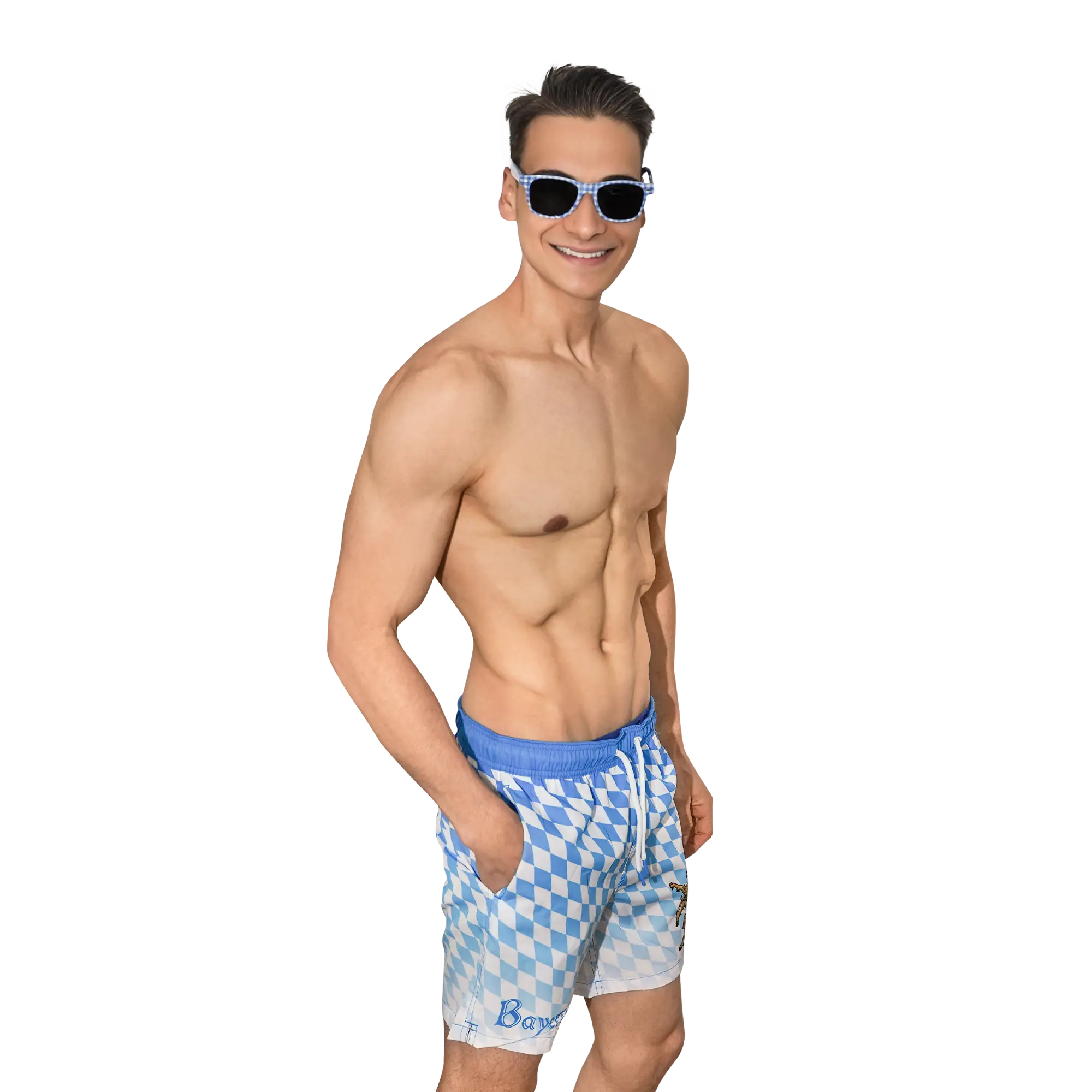 Bayern Badehose - Blau/Weiß