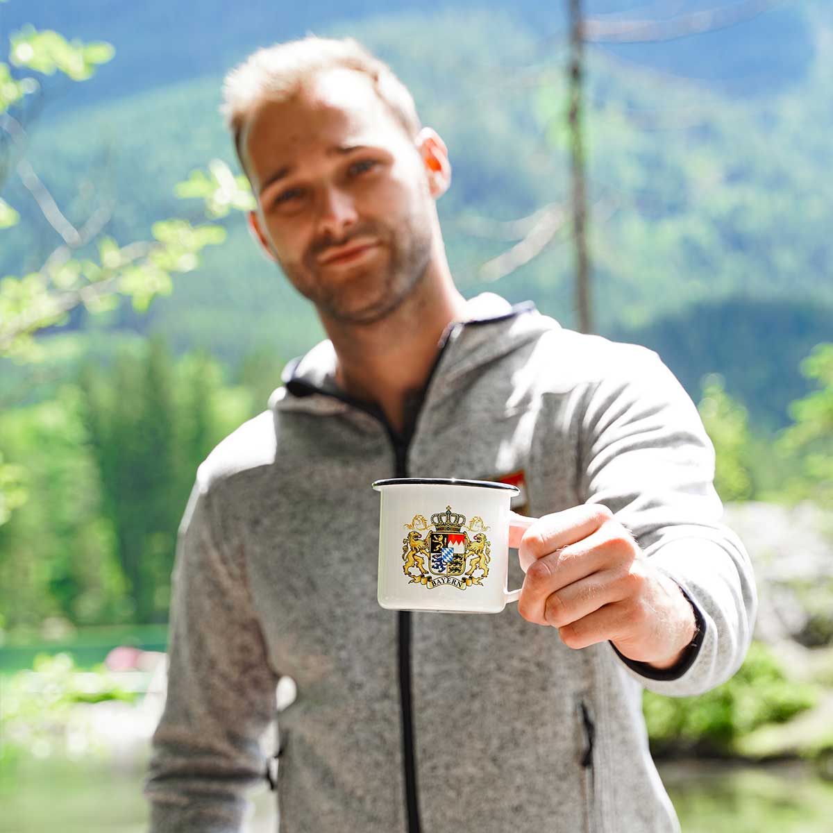 Bayern Emaille Tasse