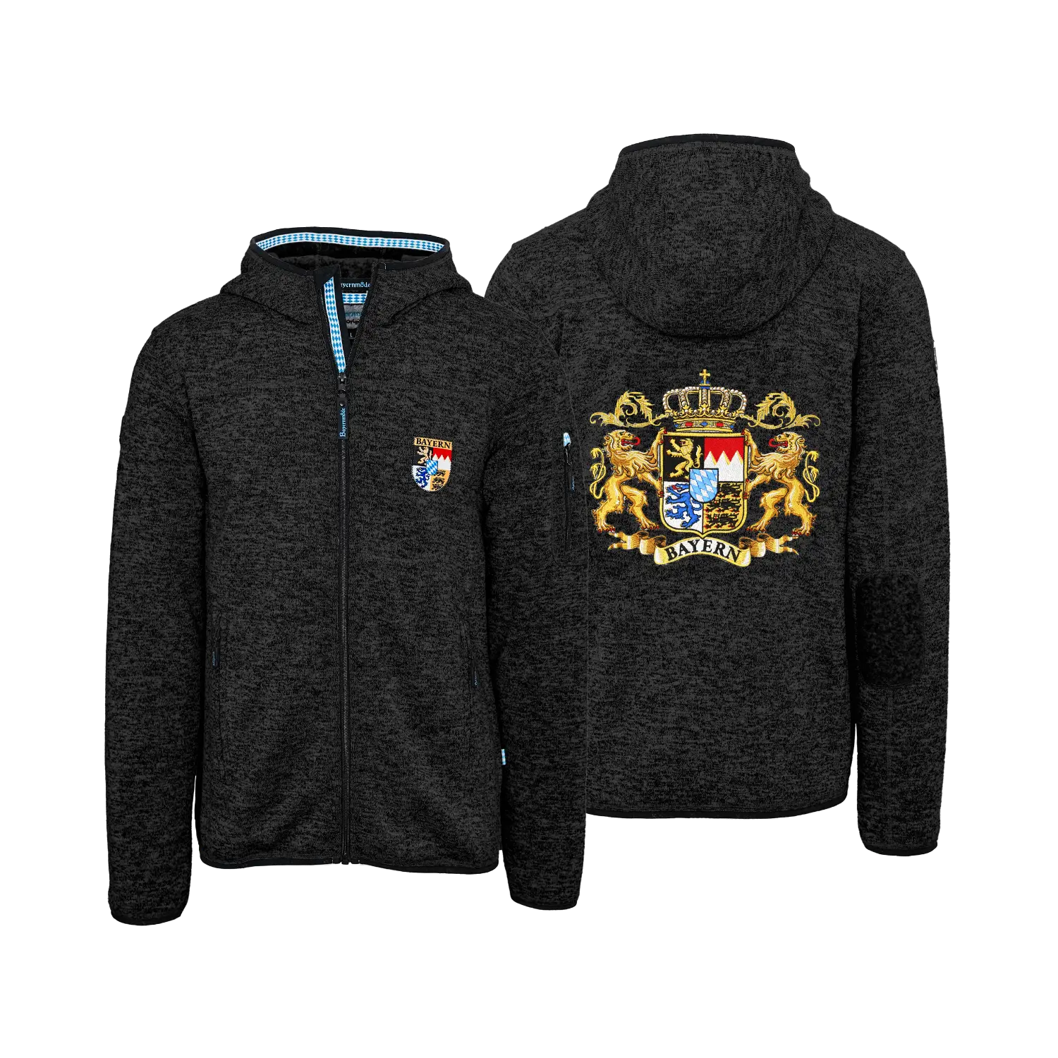 Bayern Fleece Jacke für Herren schwarz #Farbe_Schwarz