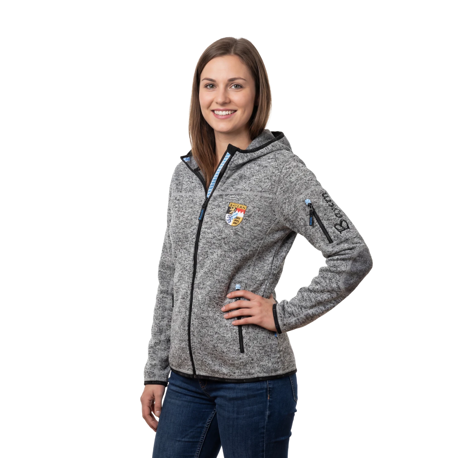 Bayern Fleece Weste dunkelgrau Damen #Farbe_Dunkelgrau