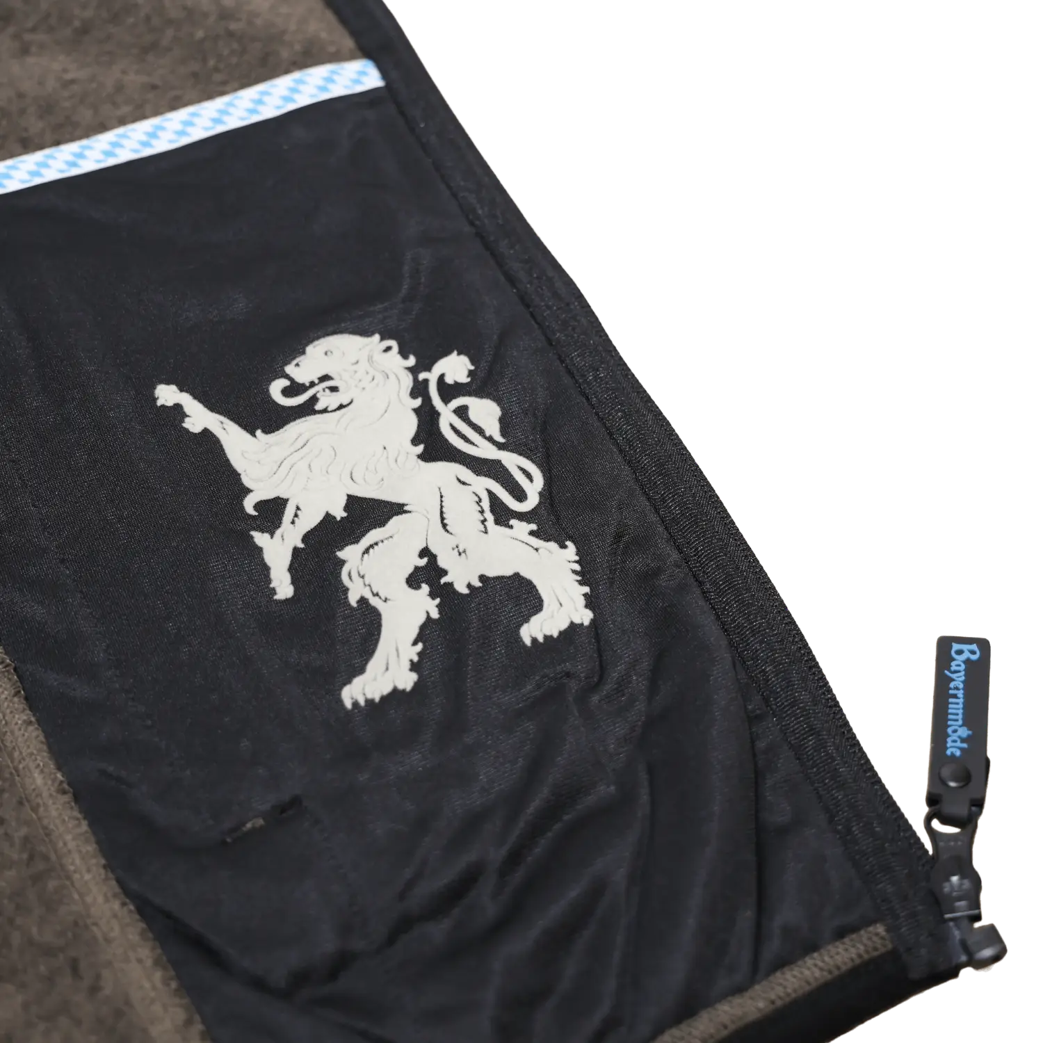 Bayern Kultjacke Innentasche #Farbe_Dunkelbraun-Strick