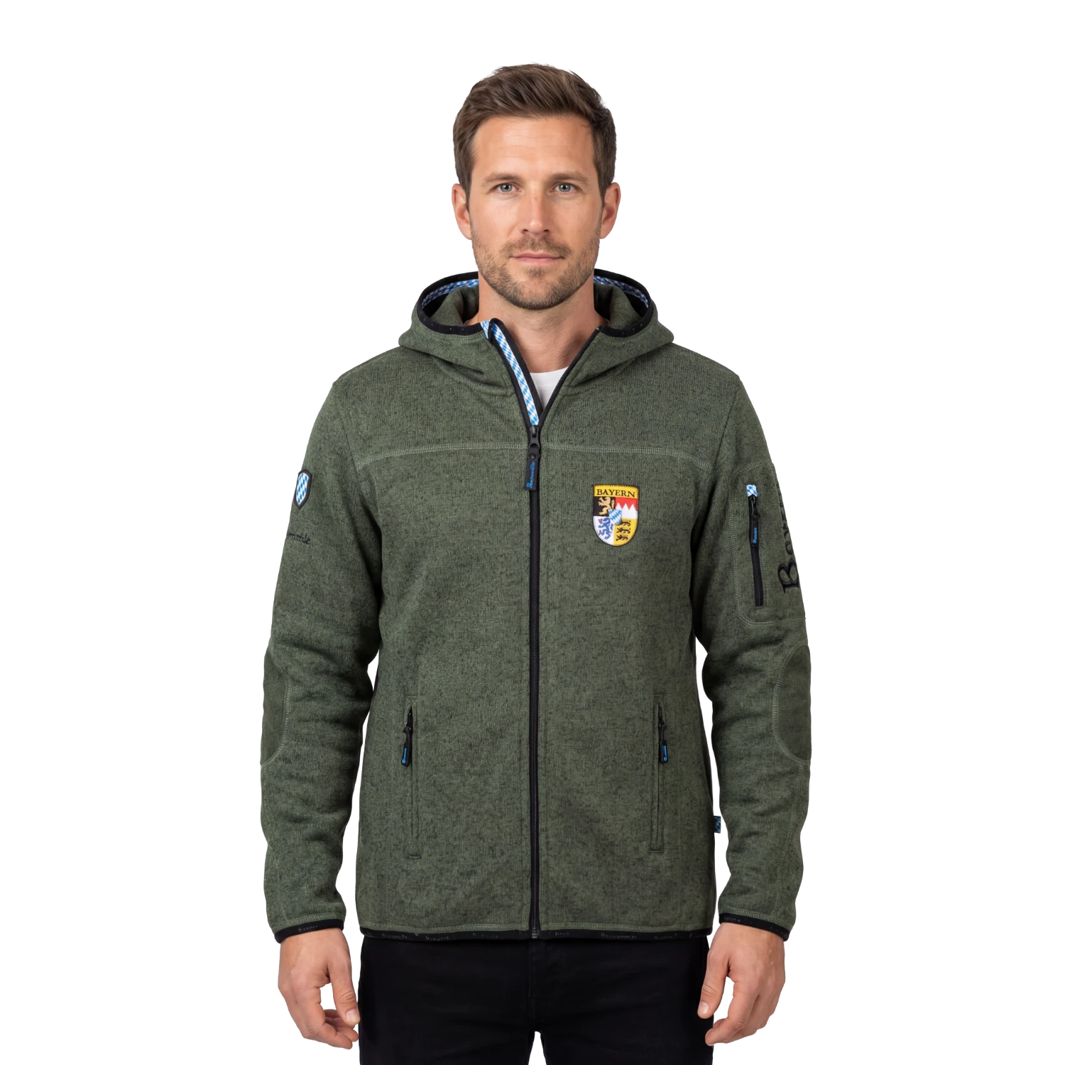 Bayern Kultjacke mit Kapuze dunkelgrün Herren #Farbe_Dunkelgrün