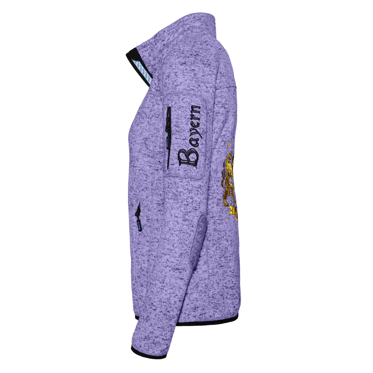 Bayern Stick Fleece Jacke Damen lila #Farbe_Lila