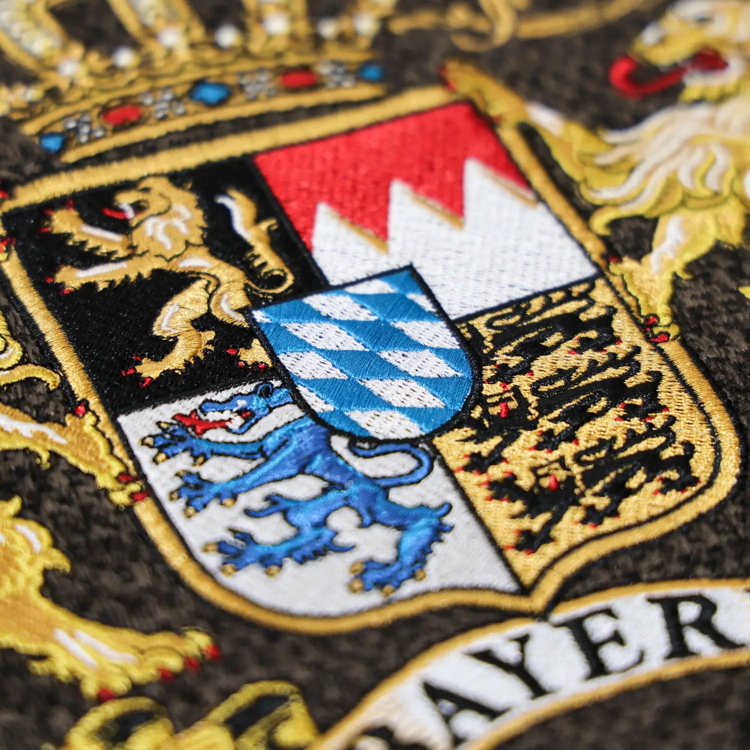 Bayern Stickerei #Farbe_Dunkelbraun-Strick