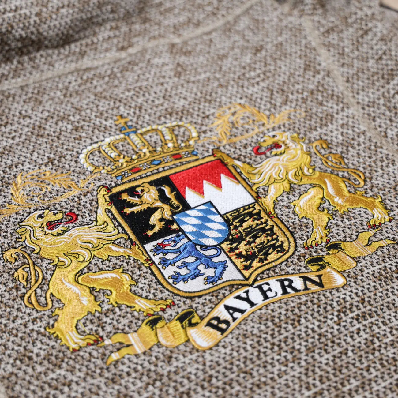 Bayern Stickerei #Farbe_Hellbraun-Strick