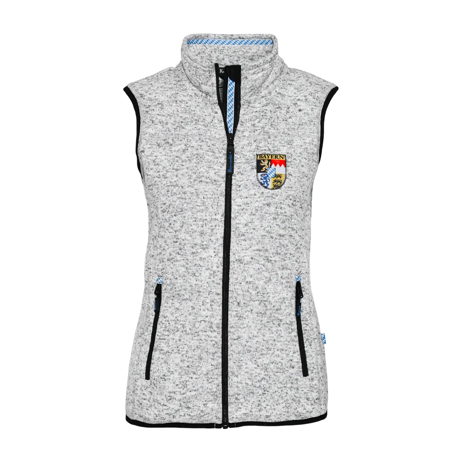 Bayern Strickfleece Gilet Hellgrau Damen#Farbe_Hellgrau