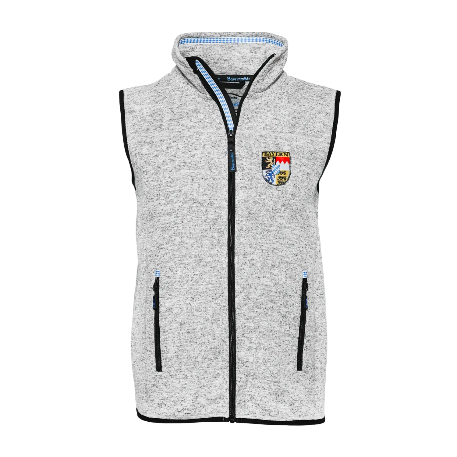 Bayern Strickfleece Gilet hellgrau Herren #Farbe_Hellgrau
