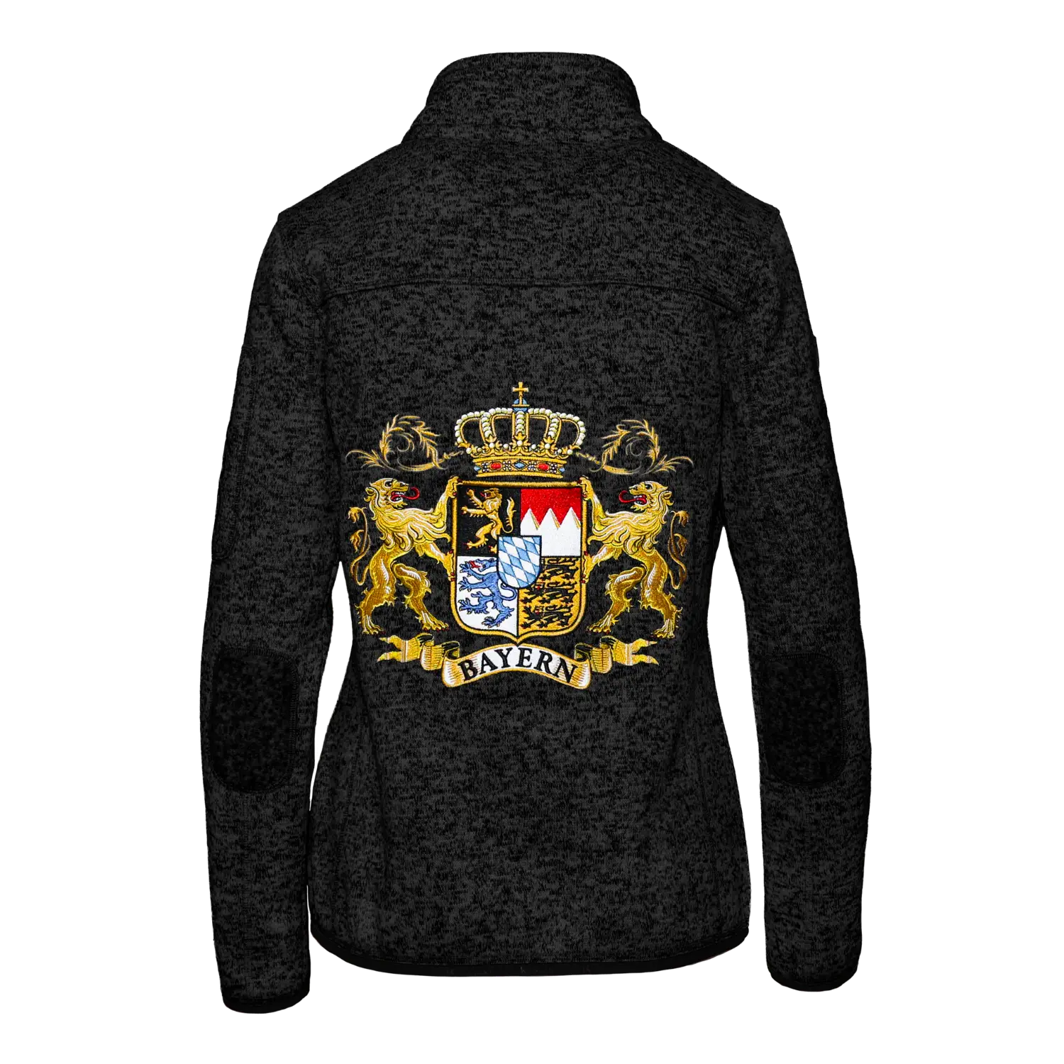 Bayern Strickfleece Jacke Damen schwarz #Farbe_Schwarz