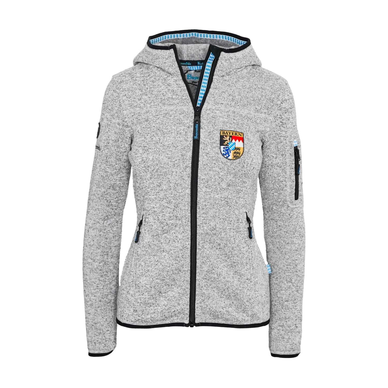 Bayern Strickfleece Jacke hellgrau Damen