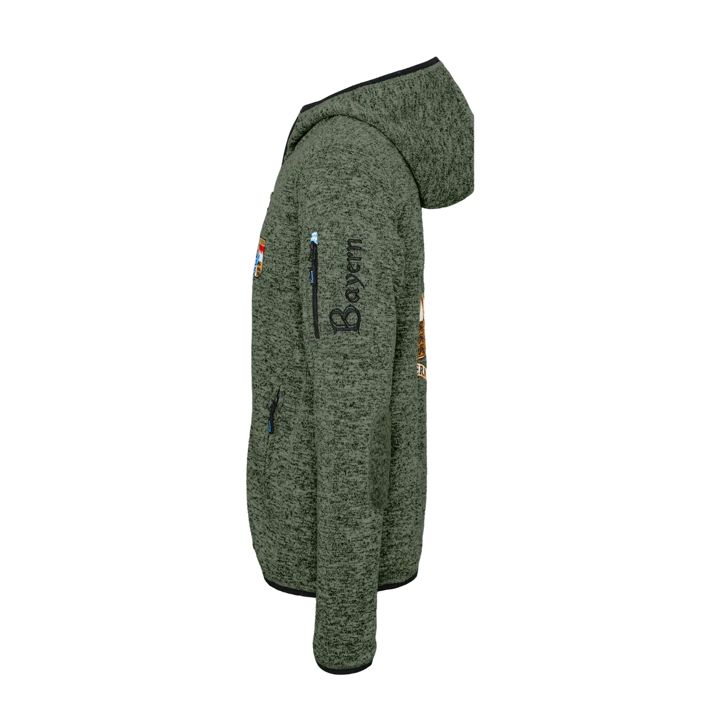 Bayern Strickfleece Jacke Herren#Farbe_Dunkelgrün