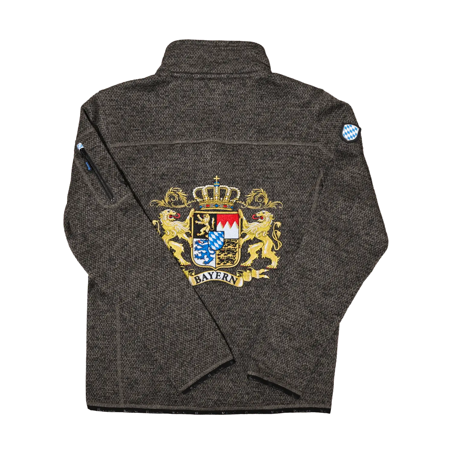 Bayern Strickoptik Herren Jacke #Farbe_Dunkelbraun-Strick