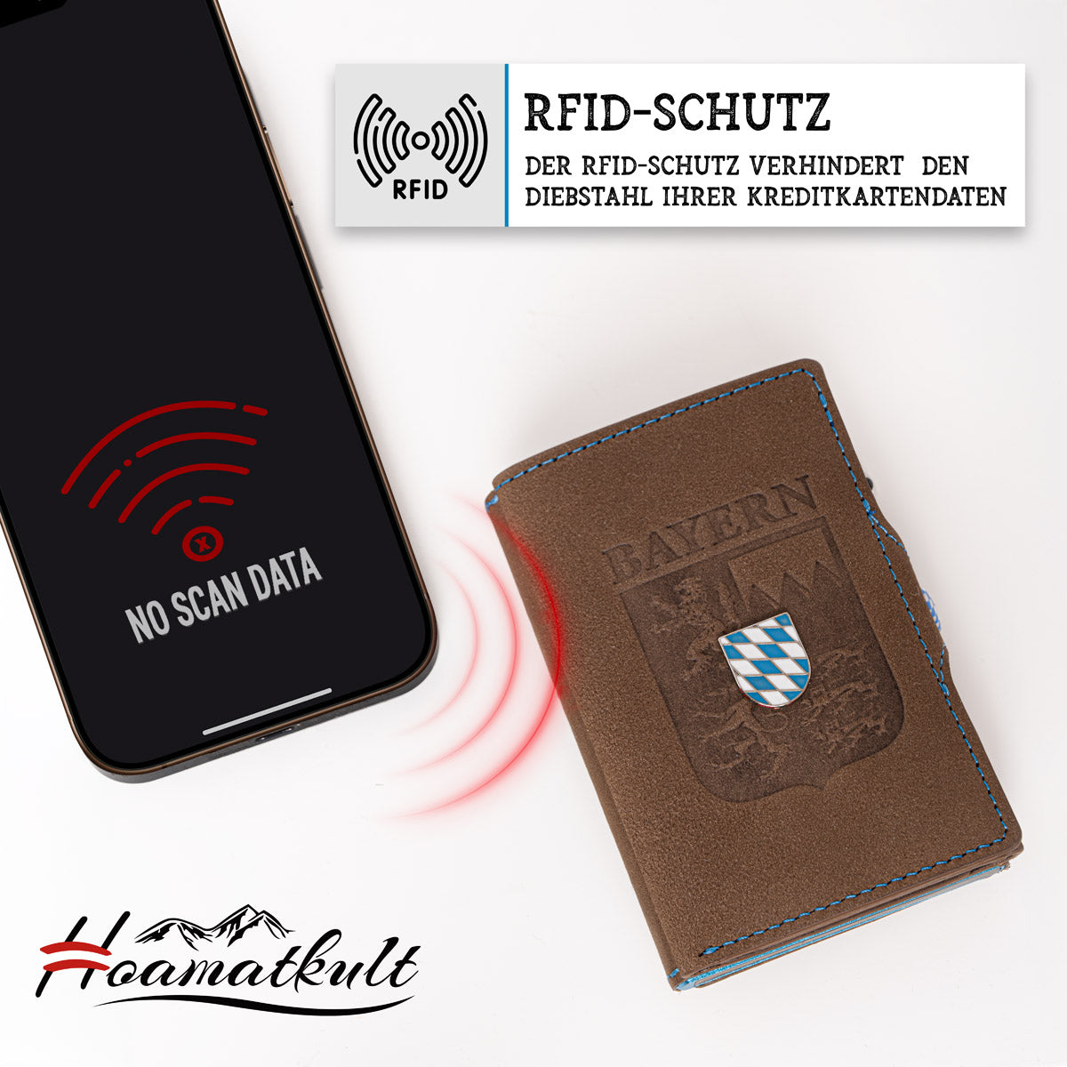bayern-wappen-smart-wallet-rfid-schutz #Farbe_Vintage Braun