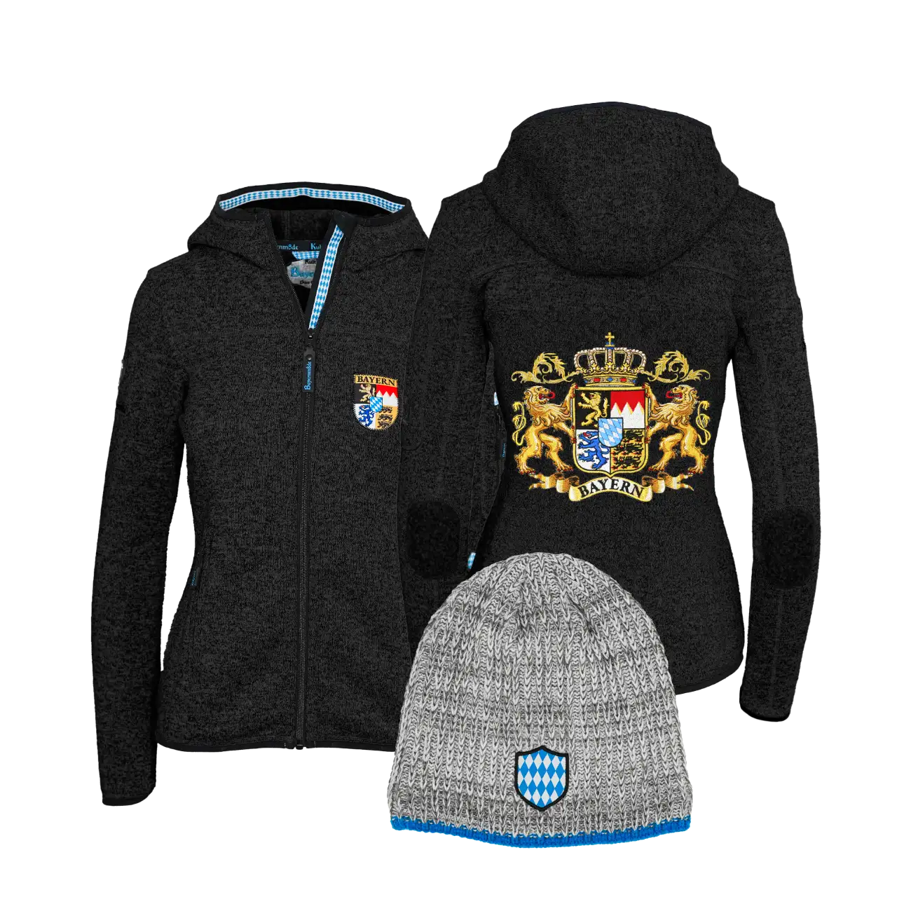 Bayern Winter Deal Kultjacke Beanie Damen schwarz #Farbe_Schwarz