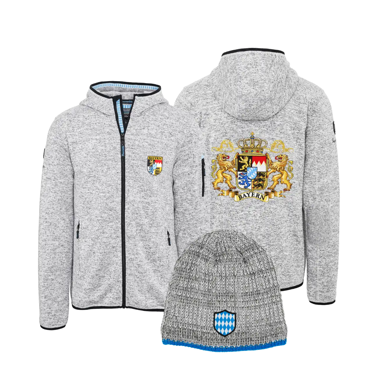 Bayern Winter Deal Kultjacke Beanie hellgrau #Farbe_Hellgrau