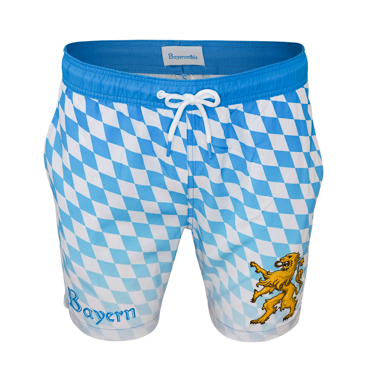 Bayernmode Badehose blau weiß