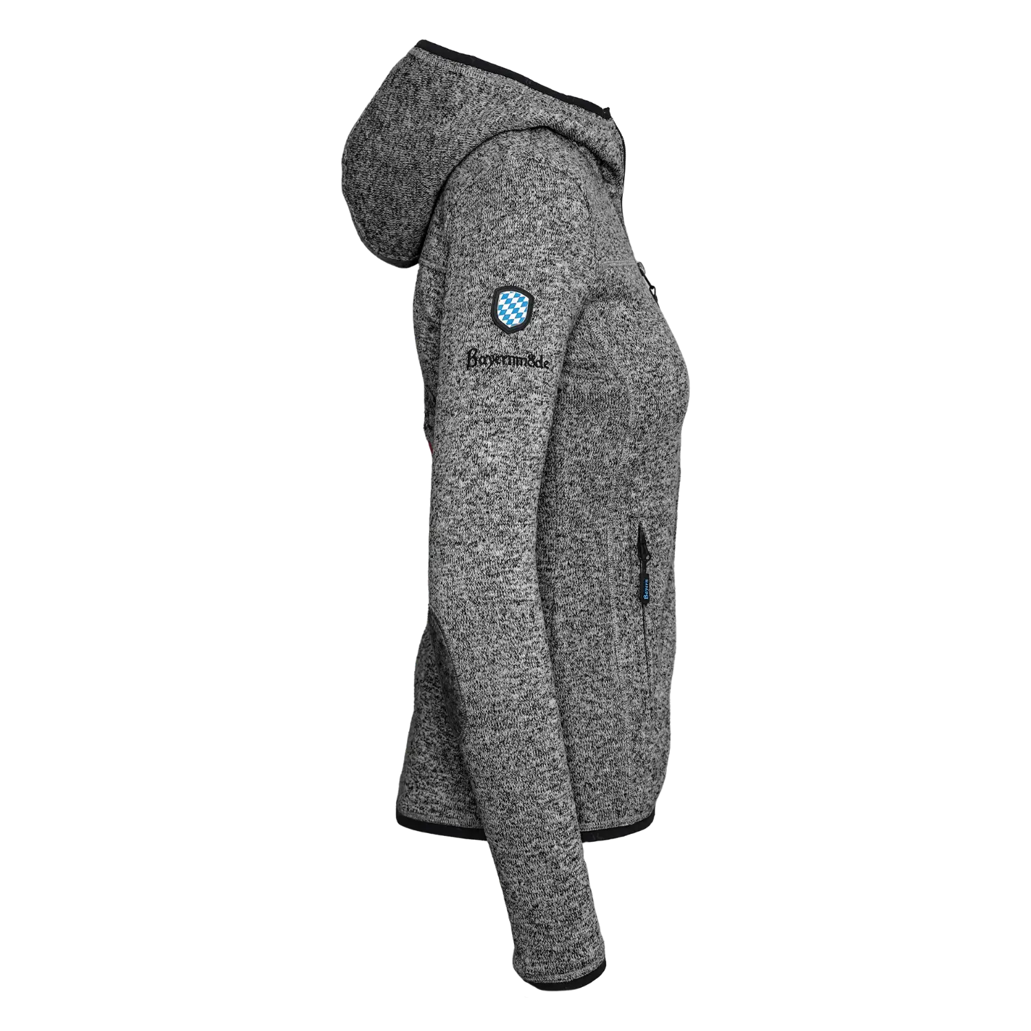 Bayernmode Fleece Jacke Damen #Farbe_Dunkelgrau