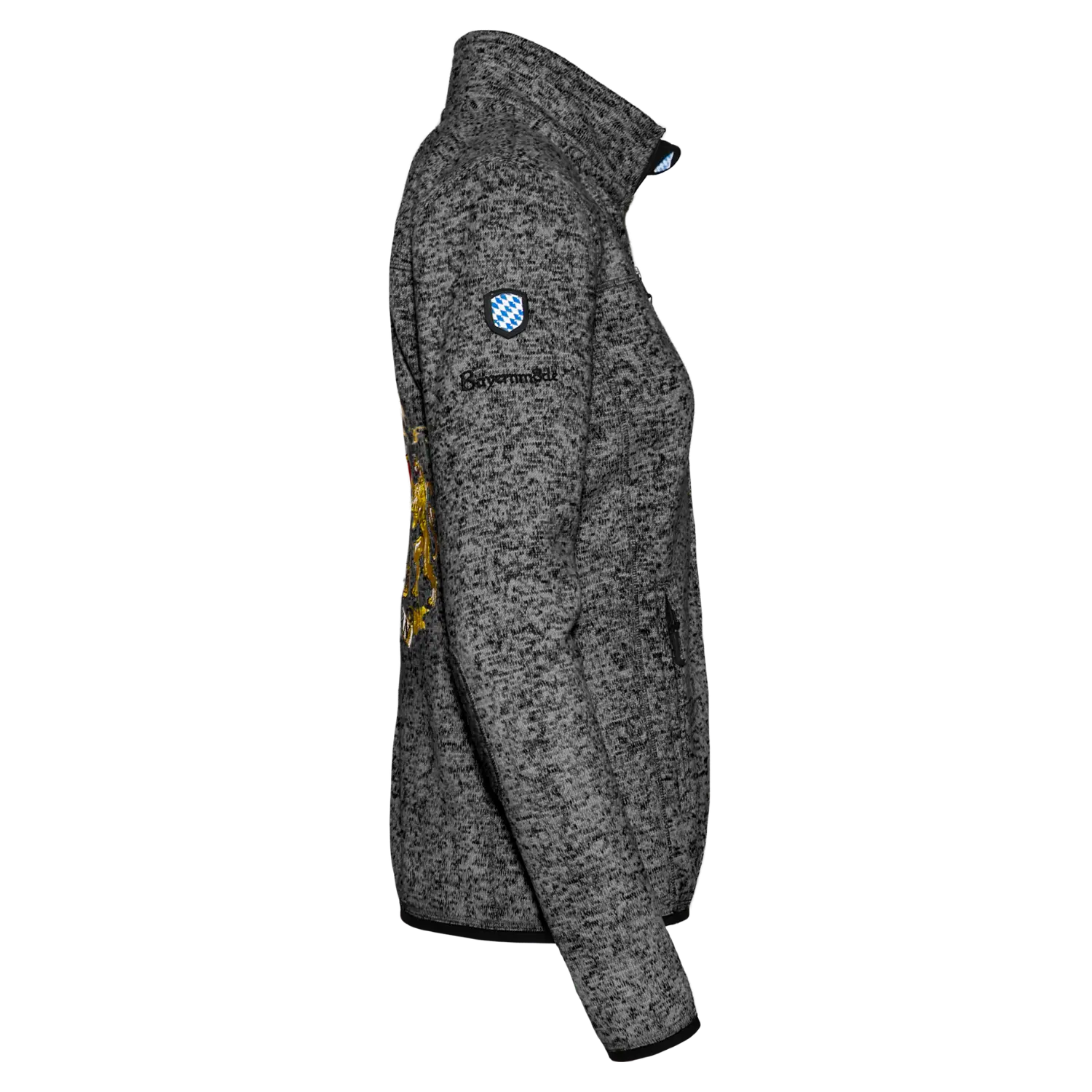 Bayernmode Fleece Jacke dunkelgrau #Farbe_Dunkelgrau