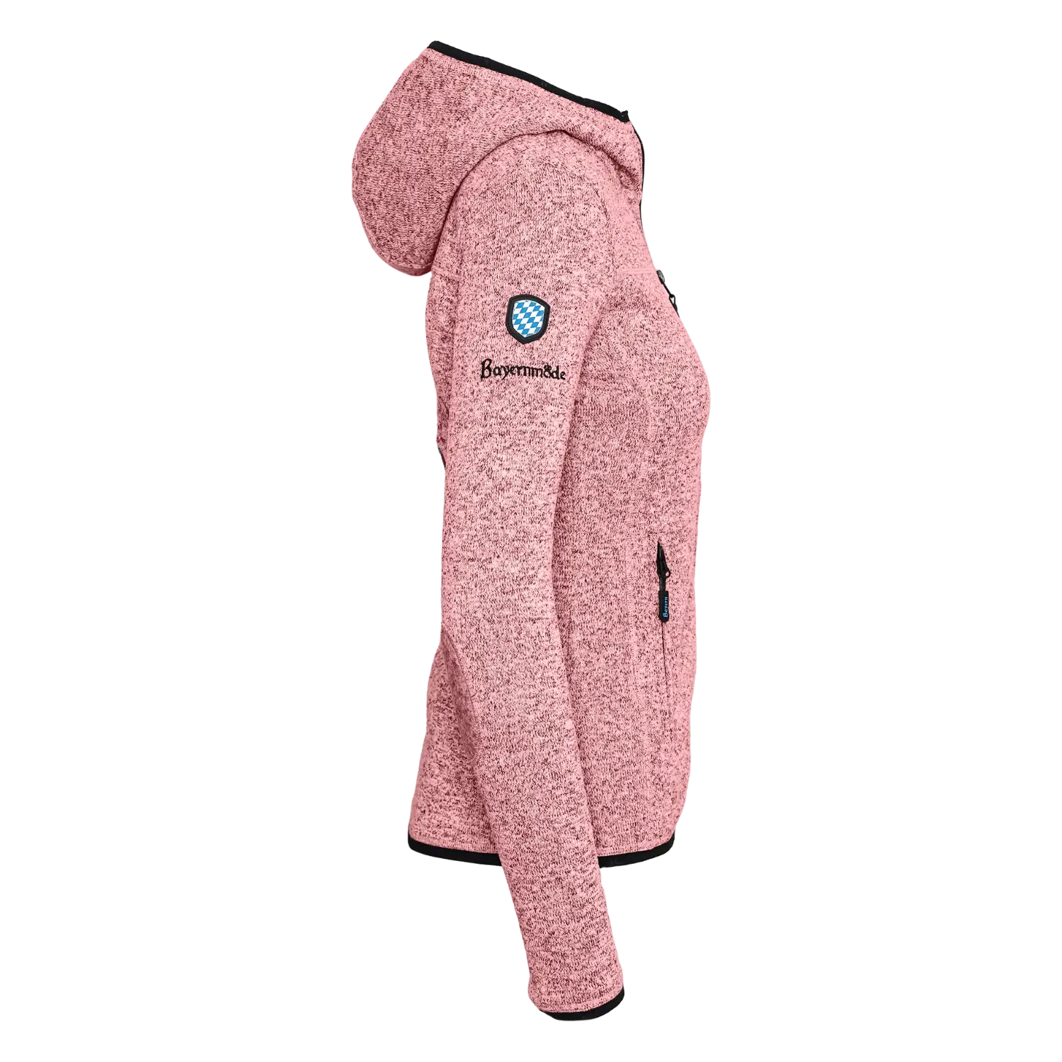 Bayernmode Fleece Jacke mit Kapuze Damen #Farbe_Rosa