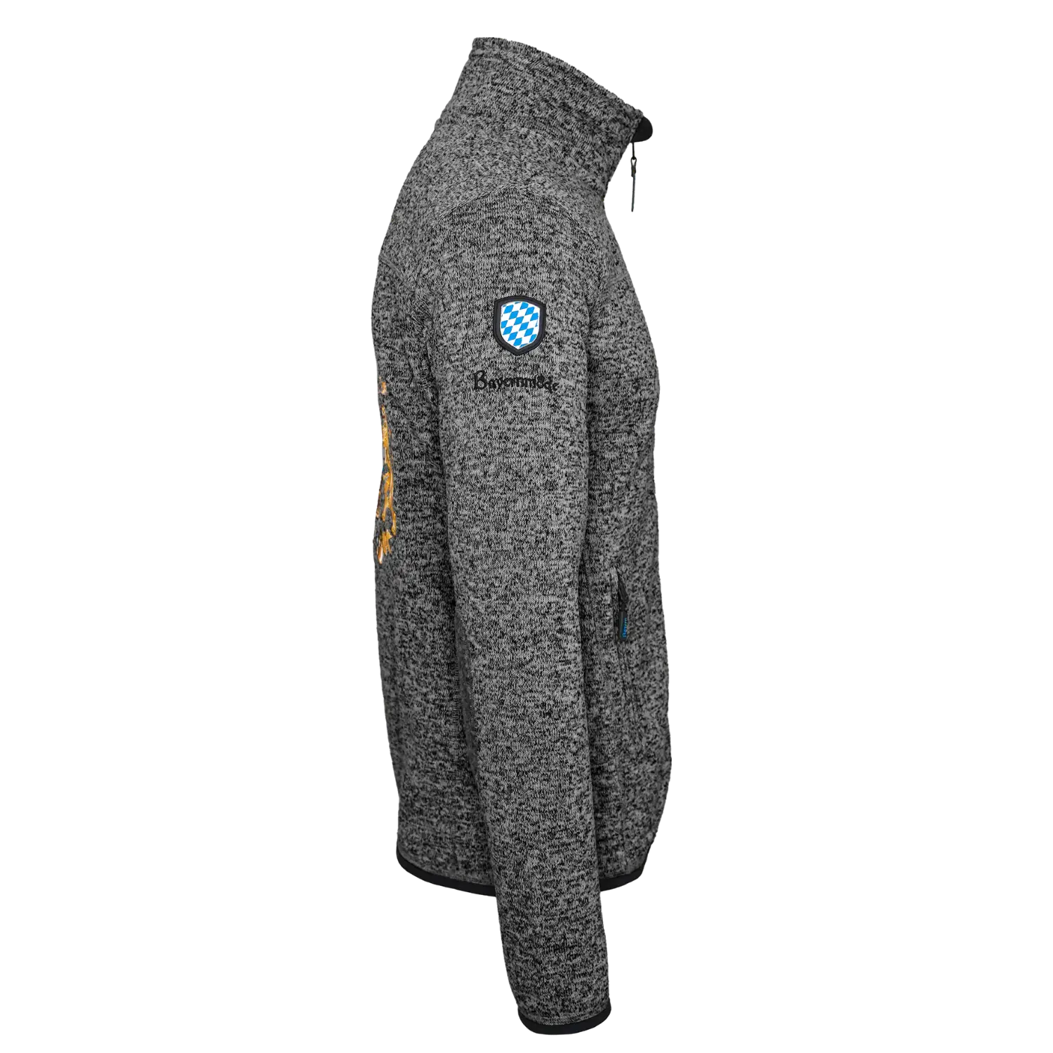 Bayernmode Fleece Weste für Herren #Farbe_Dunkelgrau