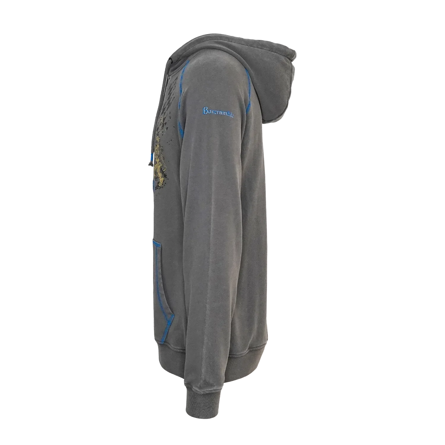 Bayernmode Hoodie Herren grau seitlich