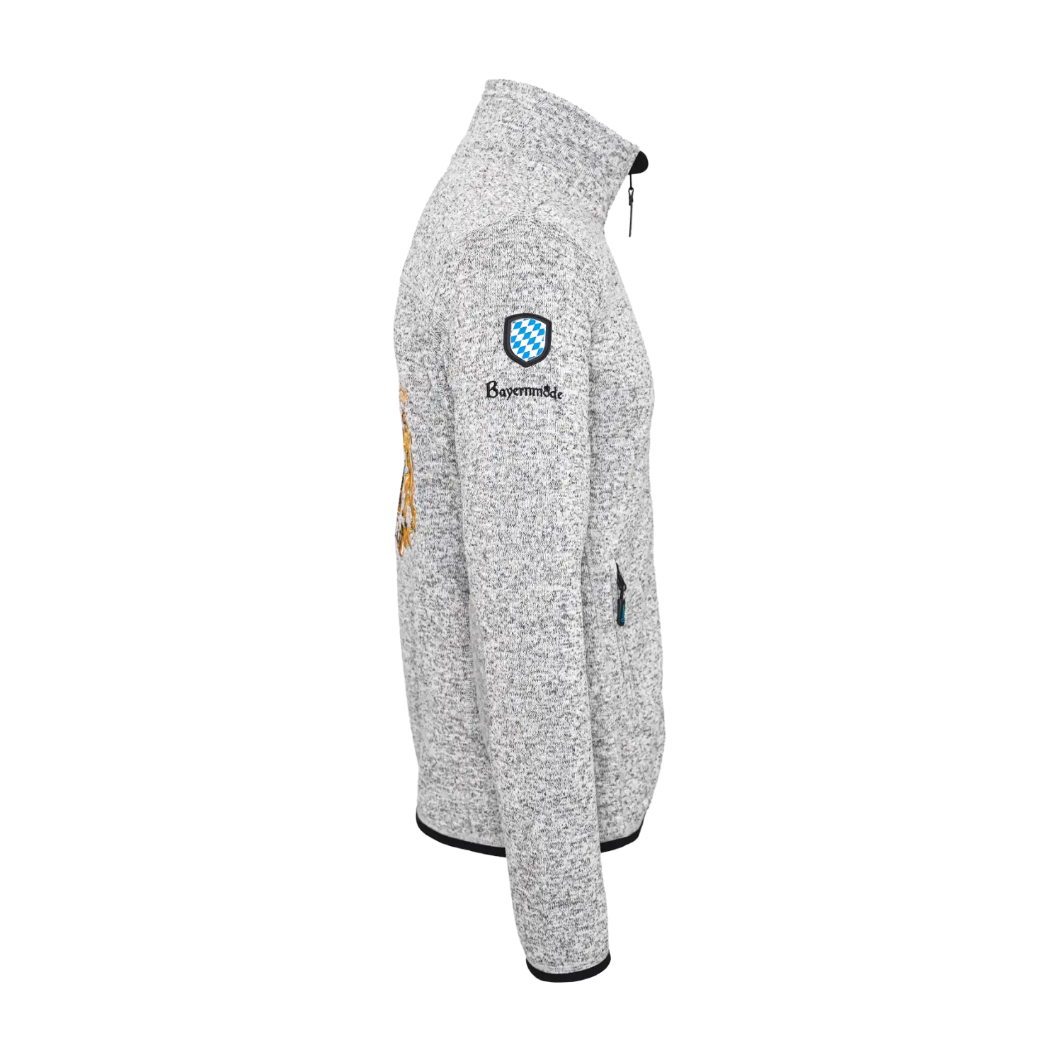 Bayernmode Jacke ohne Kapuze Herren#Farbe_Hellgrau