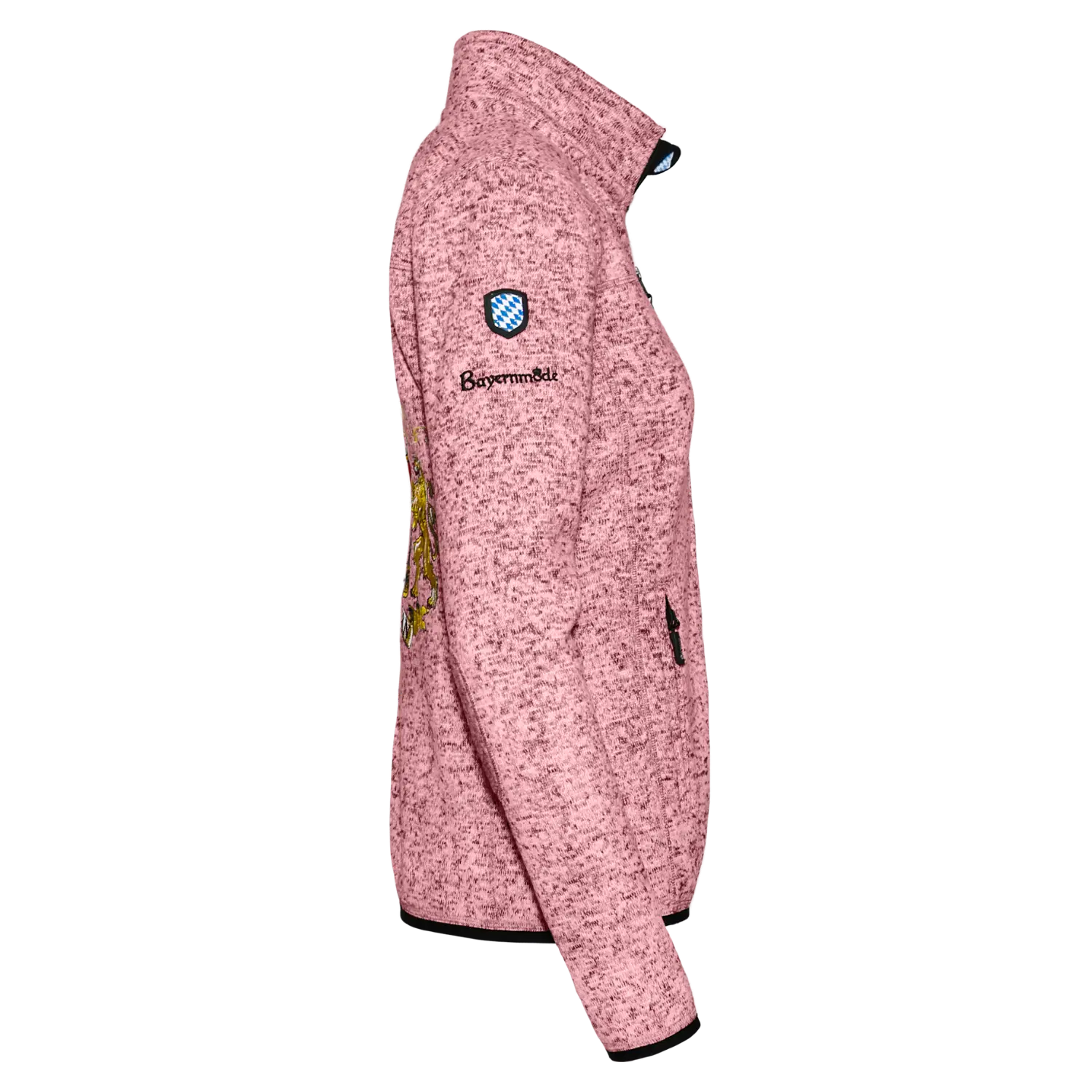 Bayernmode Strickfleece Jacke rosa Damen #Farbe_Rosa