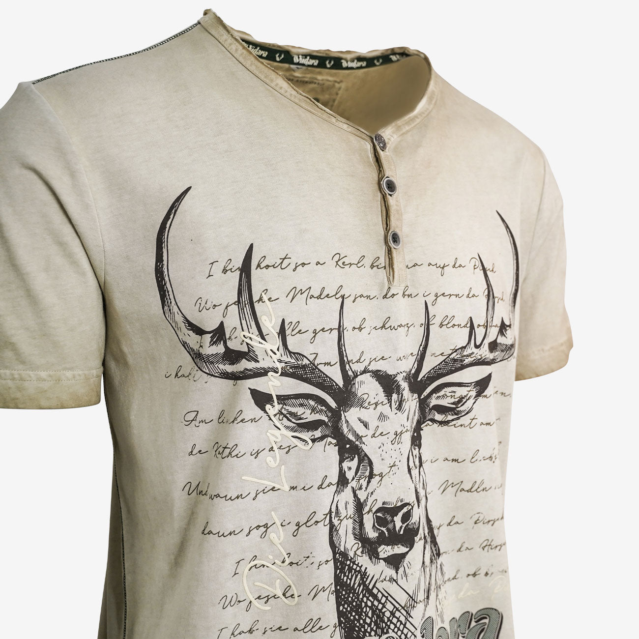 Beiges Herren Trachten T-Shirt #Farbe_Khaki