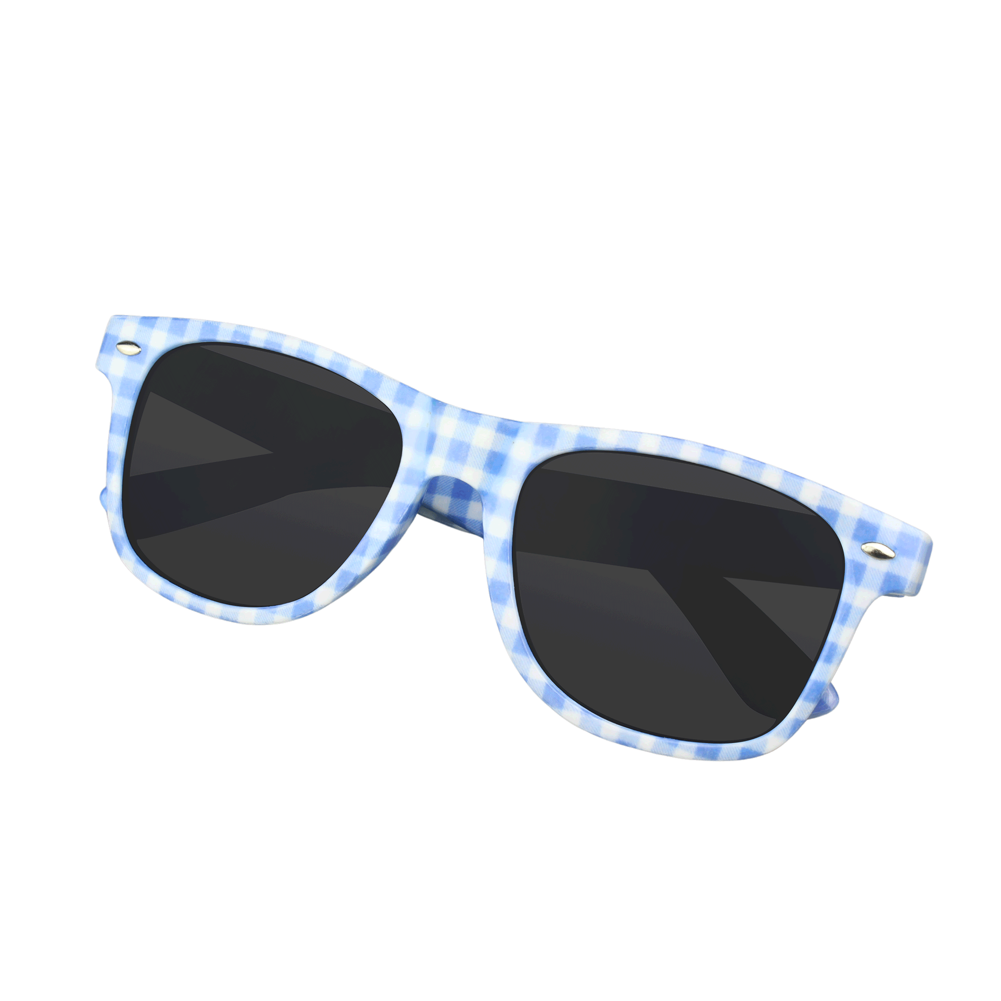 Blaue Trachten Sonnenbrille Karo #Farbe_Hellblau