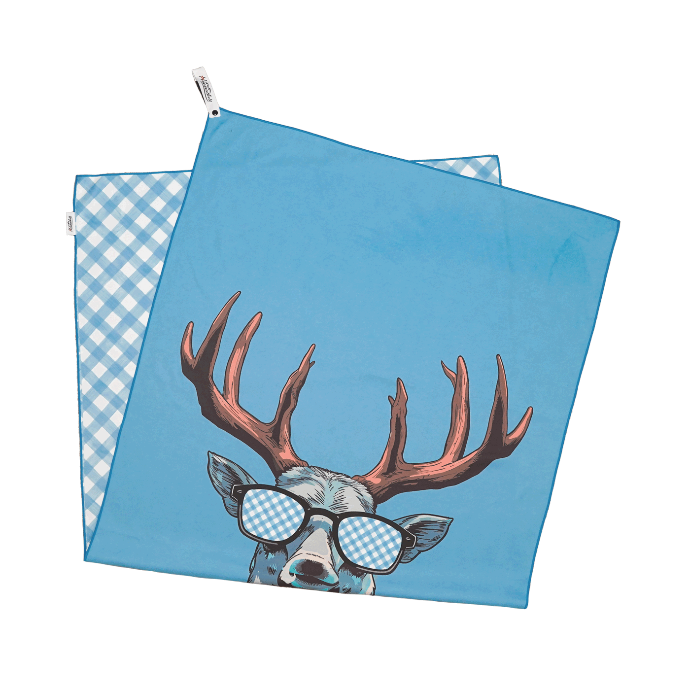 Blaues Handtuch Hirsch Motiv