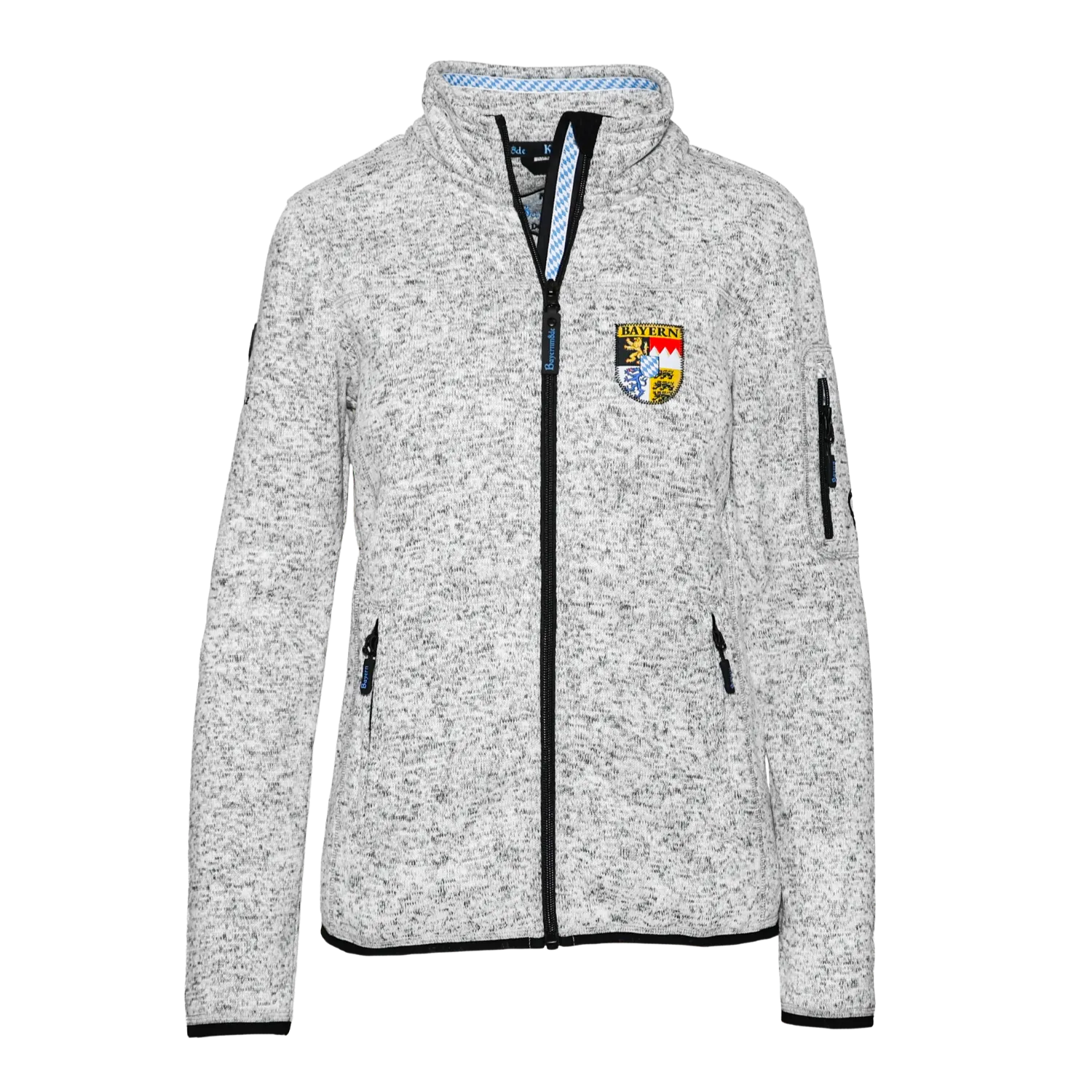 Damen Bayern Kultjacke ohne Kapuze hellgrau #Farbe_Hellgrau