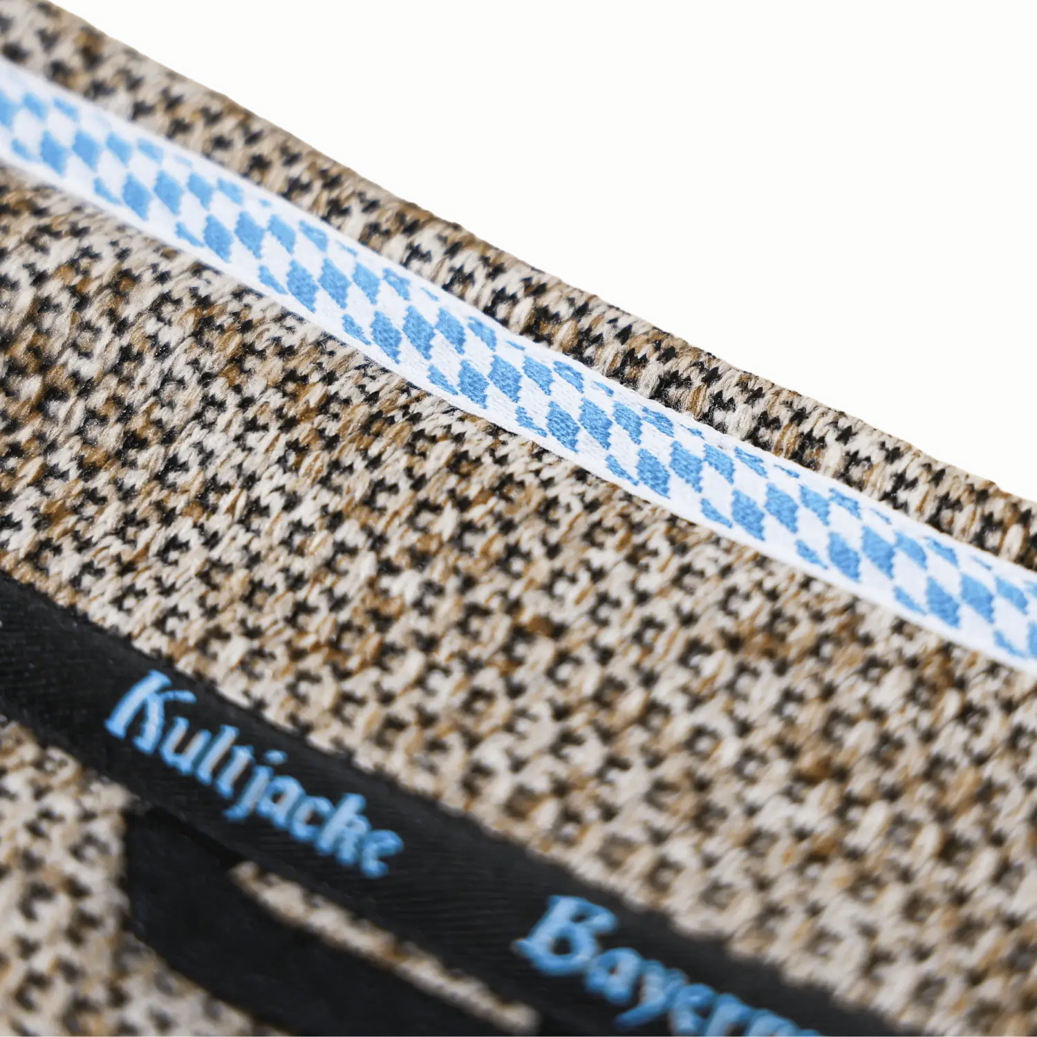 Detail Kragen Bayern Kultjacke #Farbe_Hellbraun-Strick