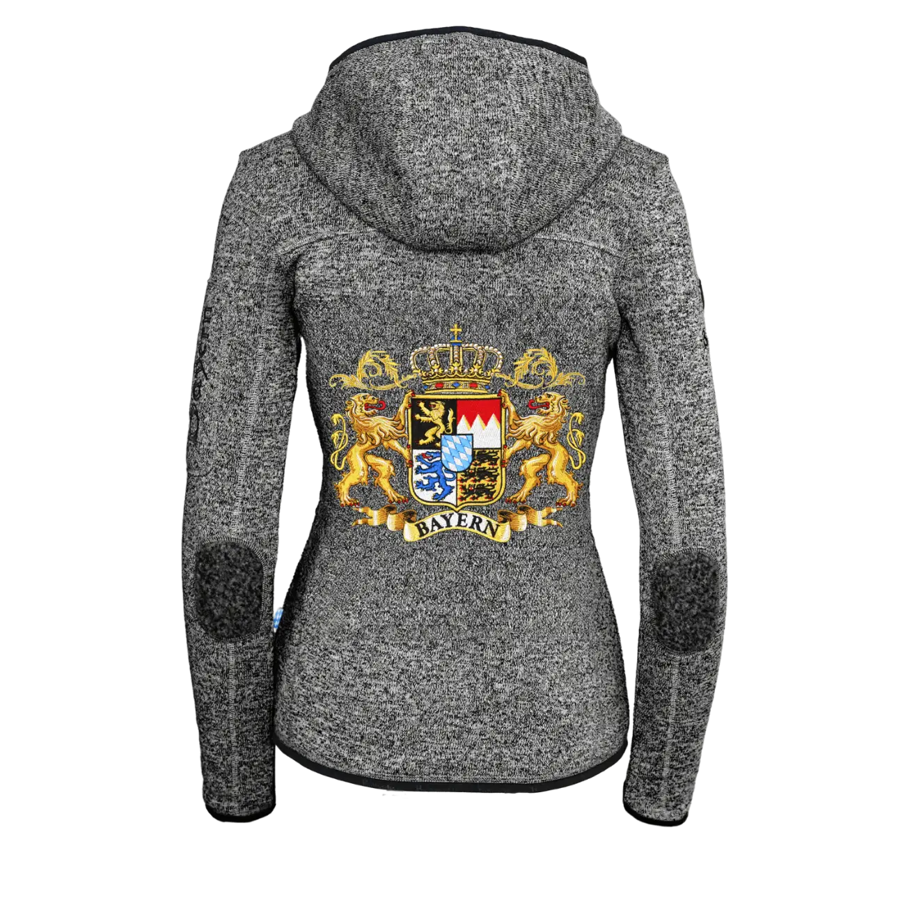 Dunkelgraue Strickfleece Jacke Bayern #Farbe_Dunkelgrau