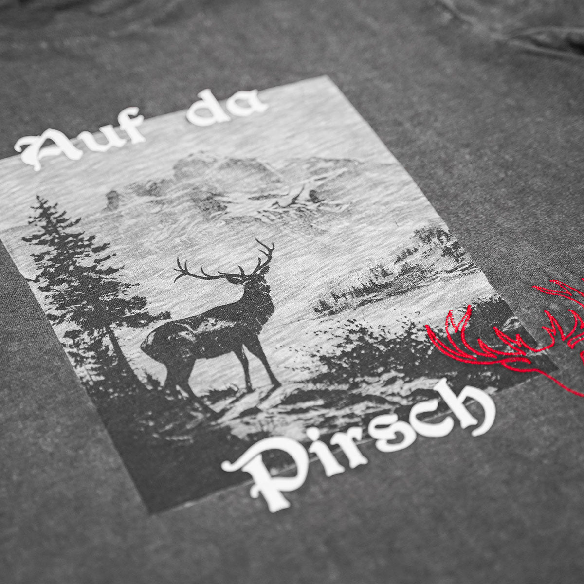 Dunkelgraues Herren Shirt Auf da Pirsch