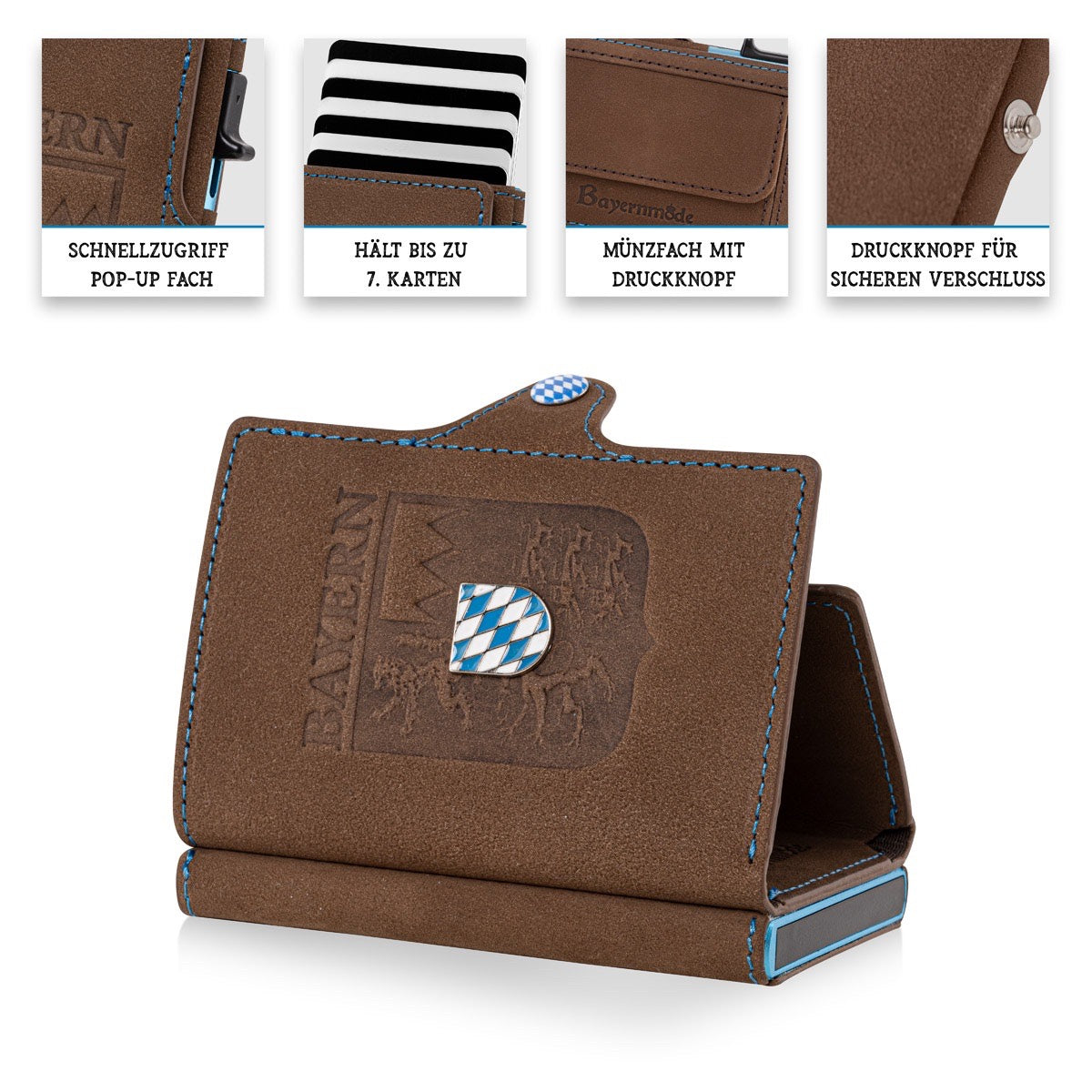 echtleder-geldboerse-bayern-wappen-braun #Farbe_Vintage Braun