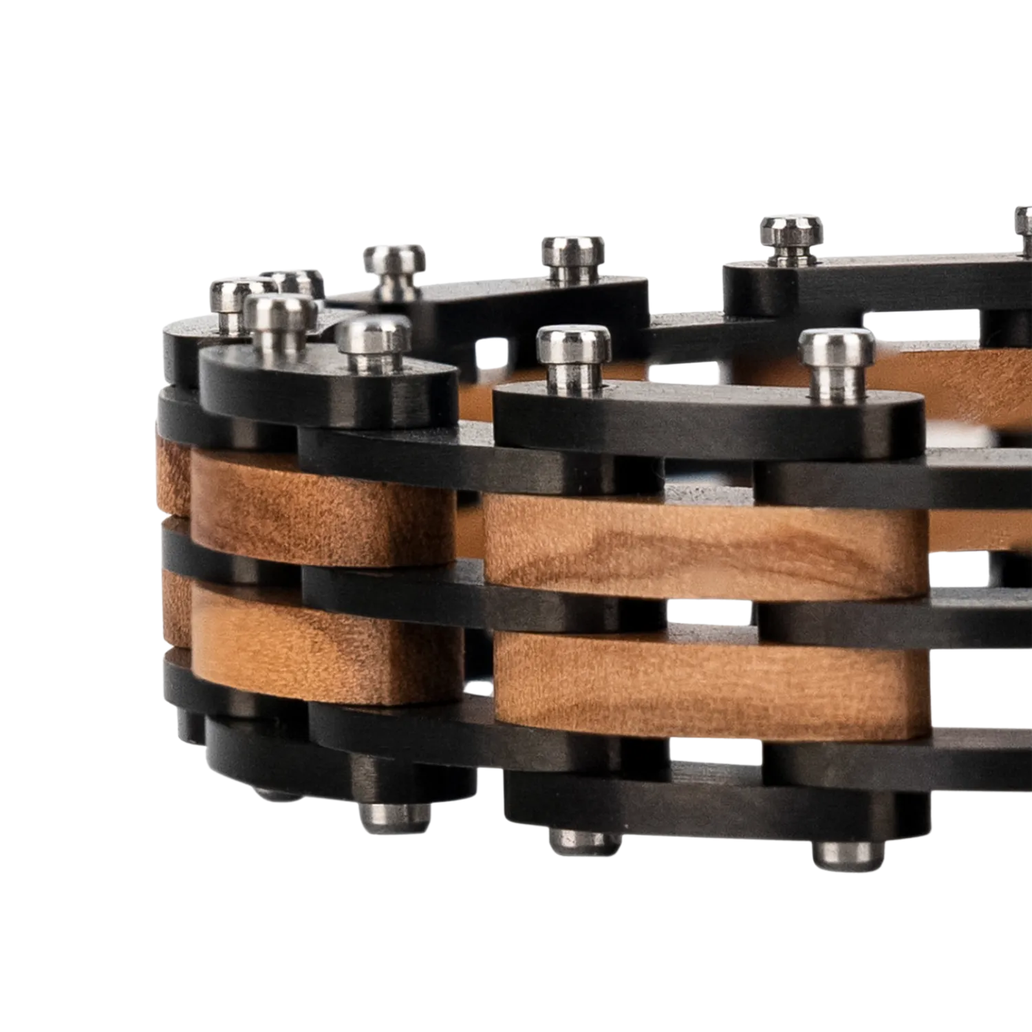 Elegantes Holzarmband Edelstahl