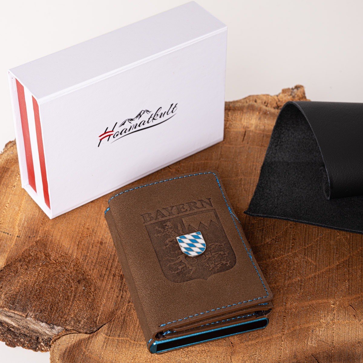 flip-wallet-bayern-wappen-braun-geschenk #Farbe_Vintage Braun