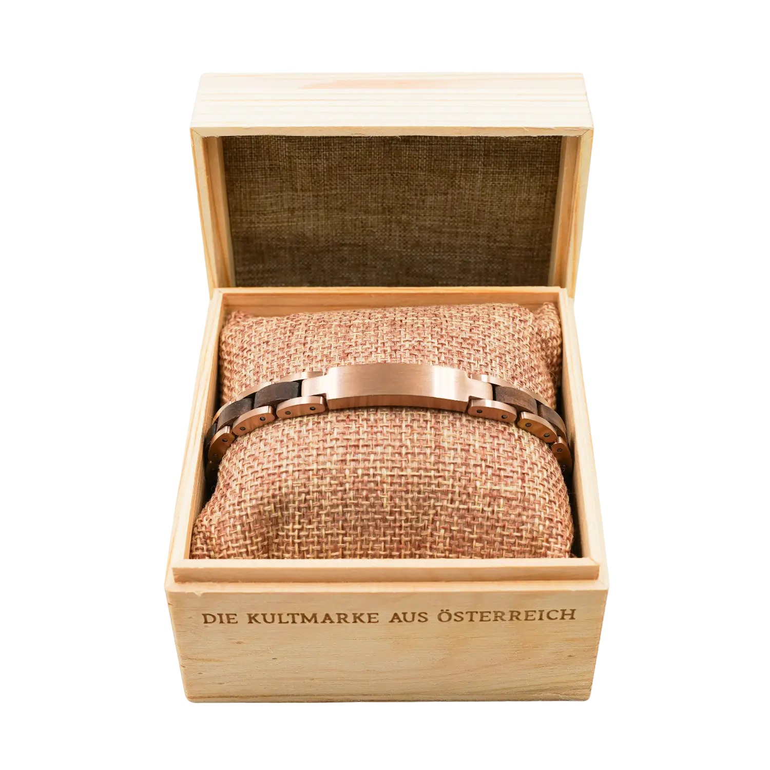 Geschenkbox Holzarmband Rose Naturholz