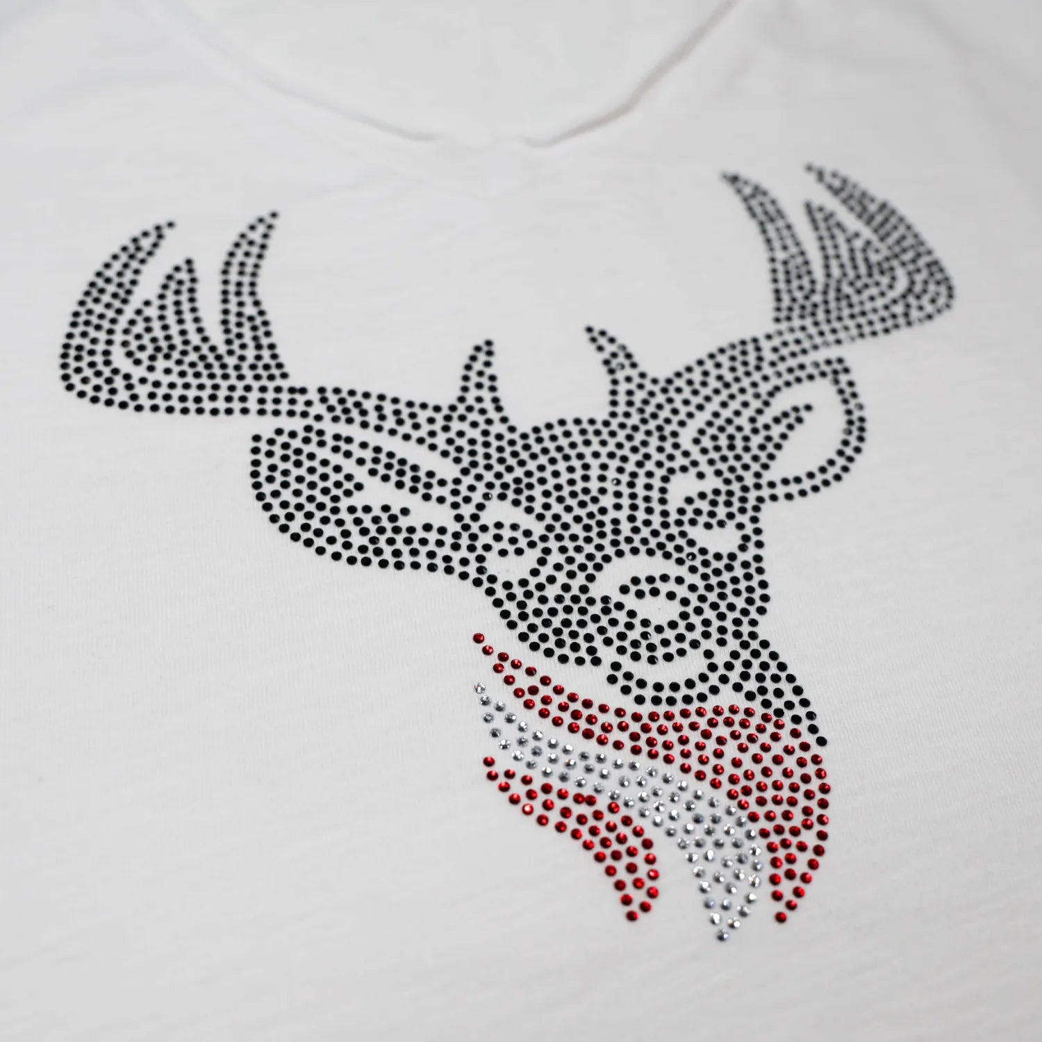 Glitzer Trachten Shirt Hirsch #Farbe_Weiß