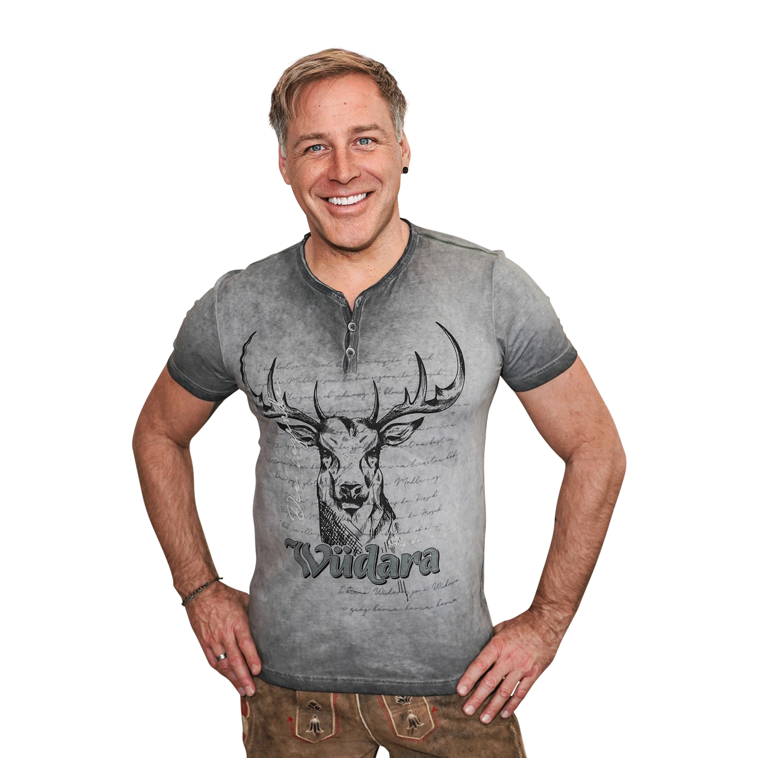 Graues Wüdara T-Shirt Herren #Farbe_Grau