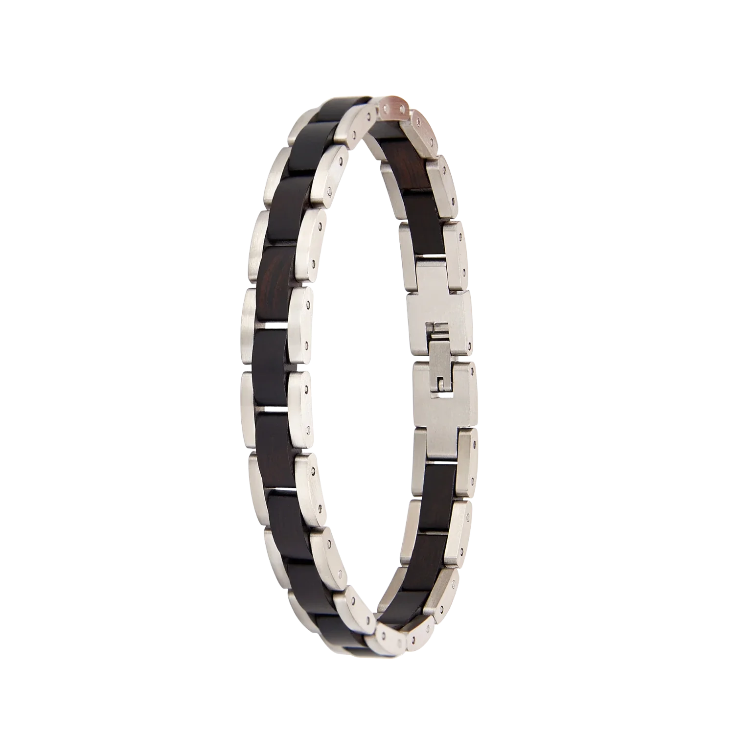 Herren Armband Naturholz Edelstahl