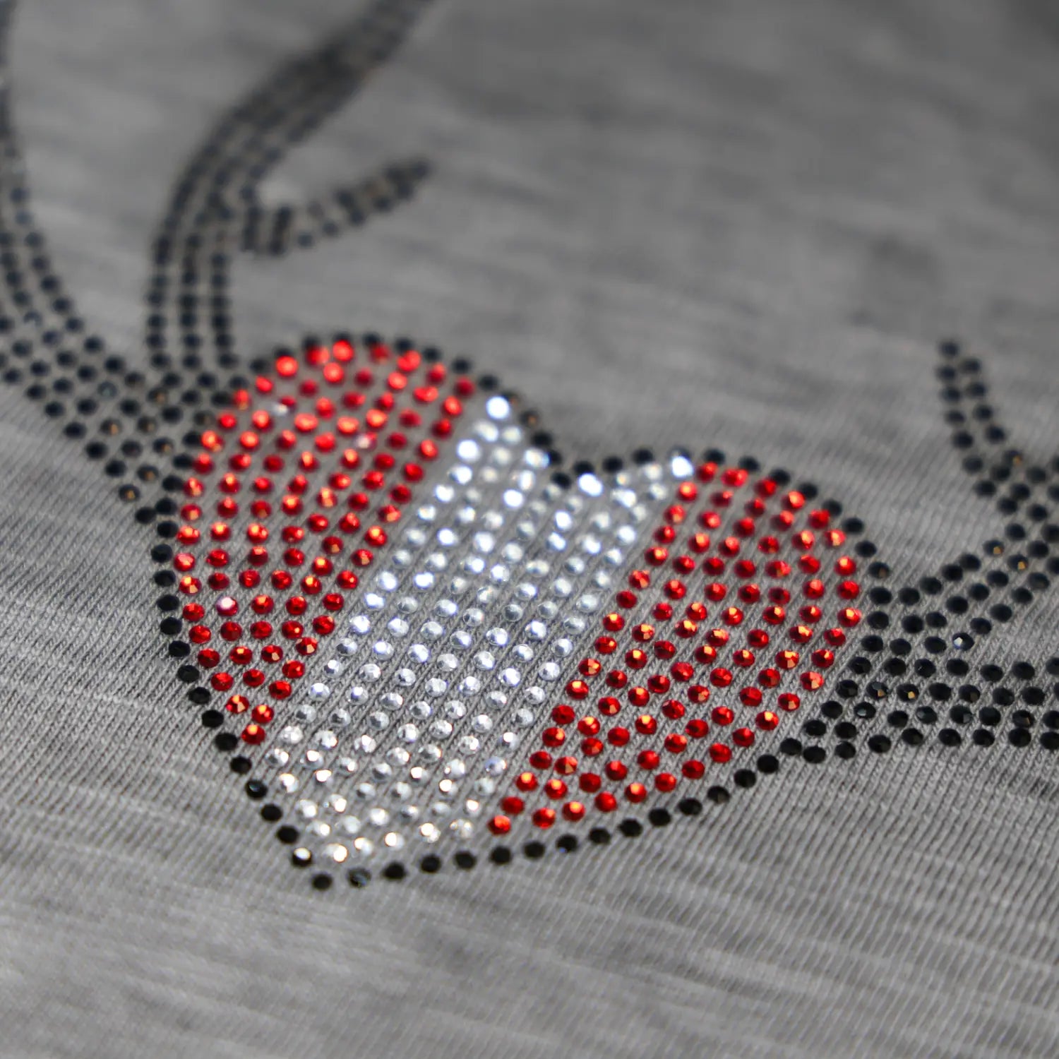 Herz Geweih Glitzer Shirt #Farbe_Dunkelgrau