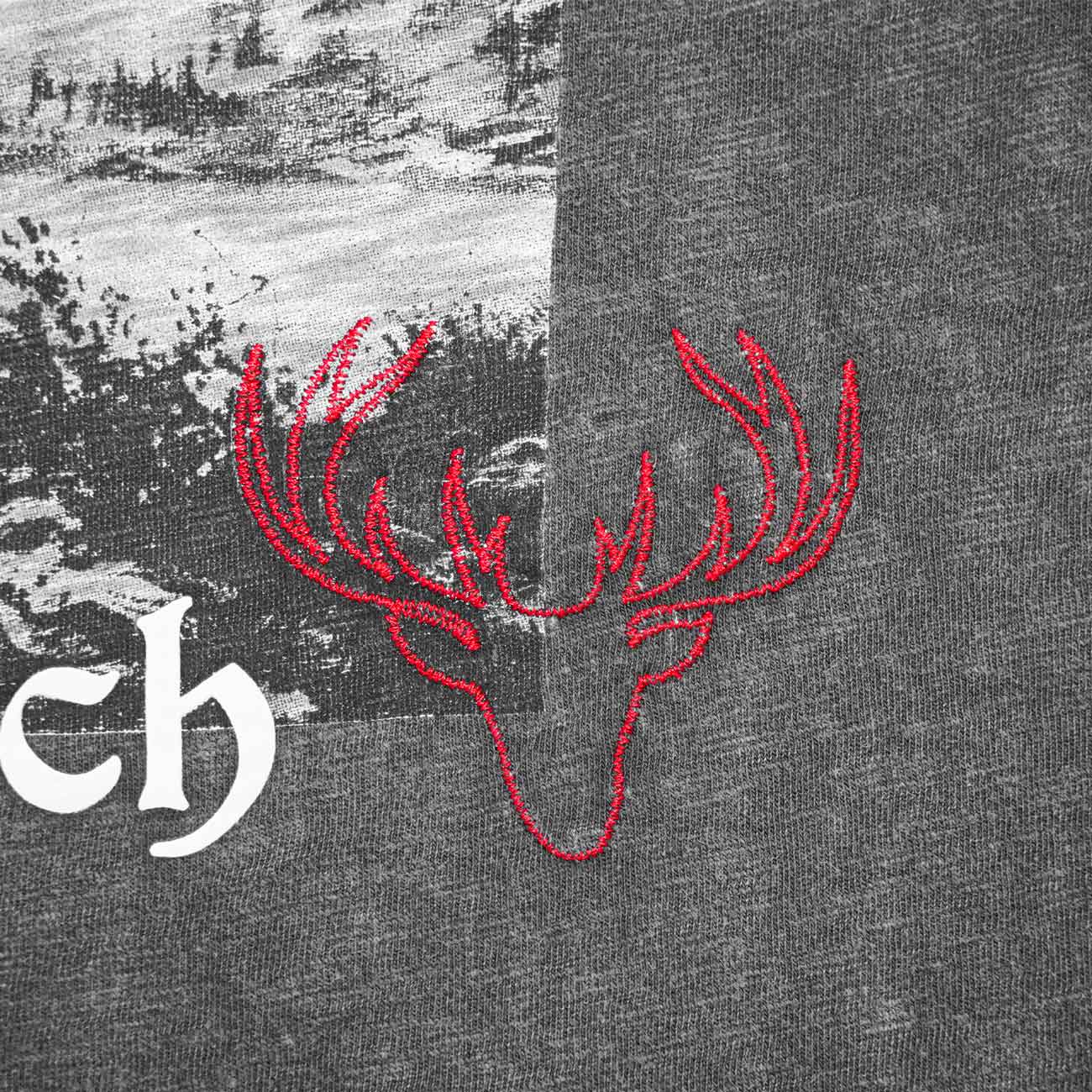 Hirsch Trachten T-Shirt dunkelgrau Herren
