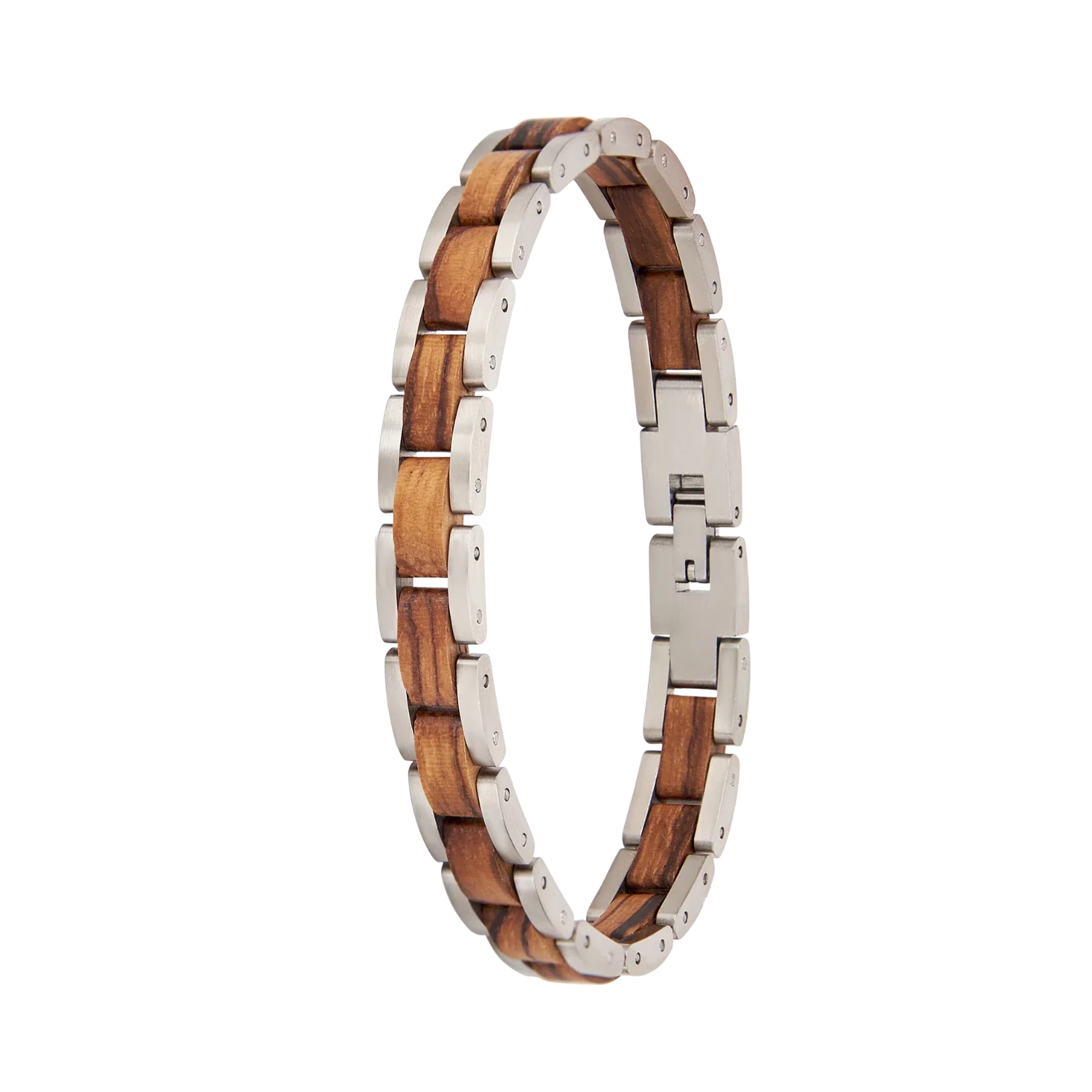 Hoamatkult Herren Armband Edelstahl Walnuss Holz