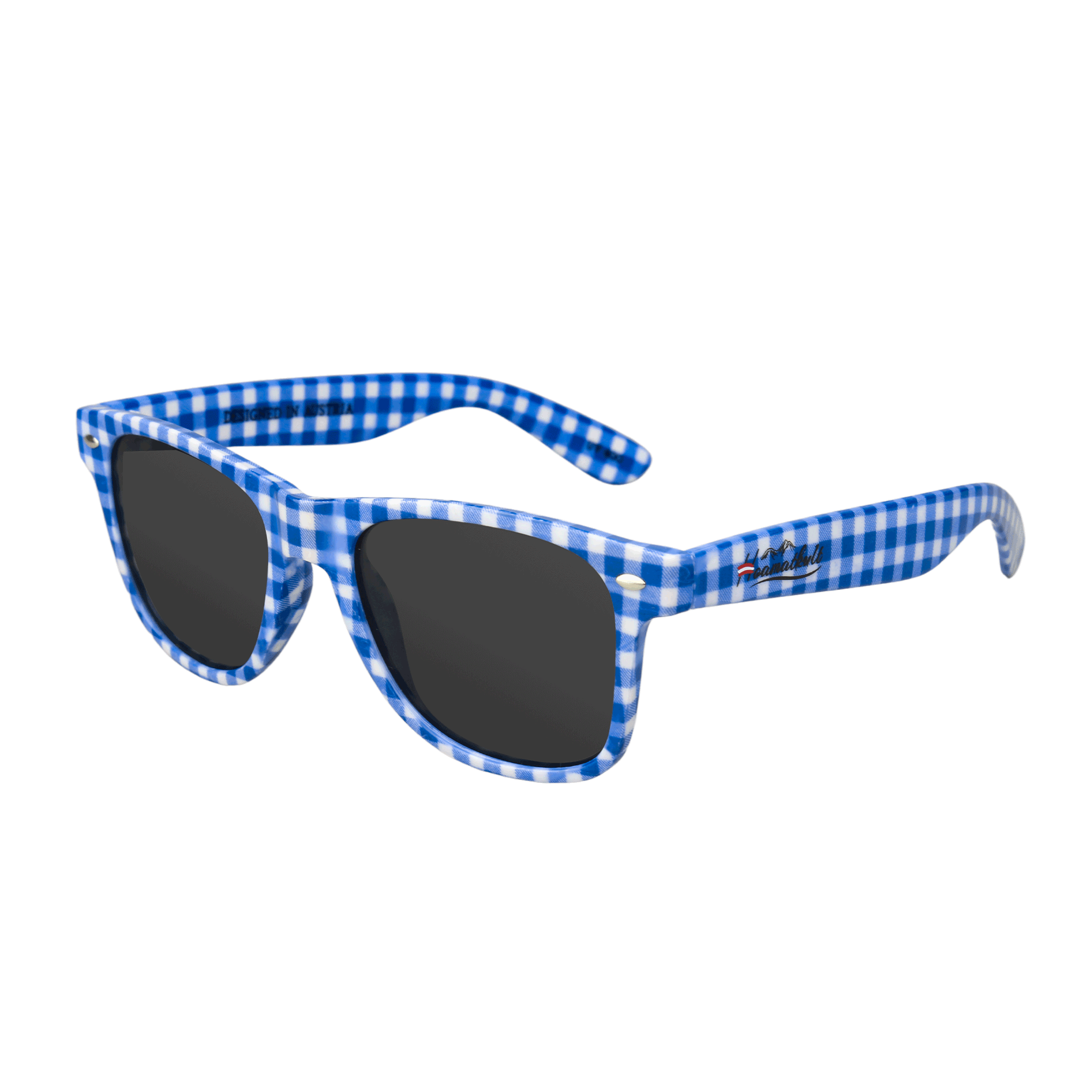 Hoamatkult Sonnenbrille blau kariert #Farbe_Dunkelblau