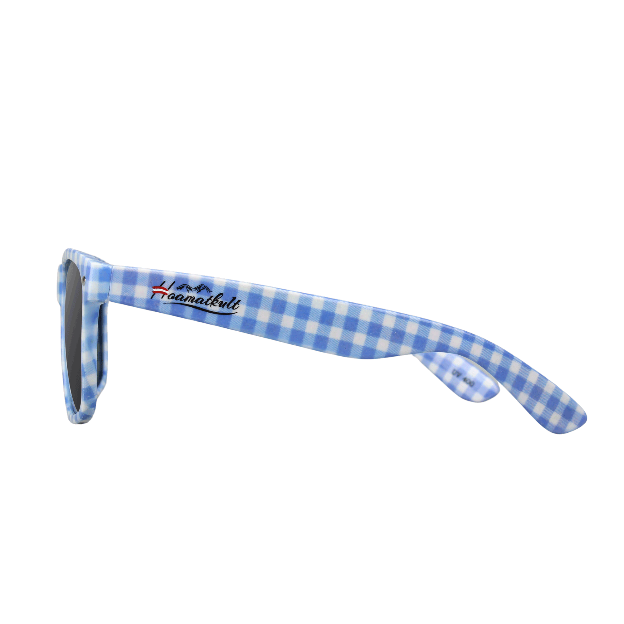 Hoamatkult Sonnenbrille blau Karo Muster #Farbe_Blau