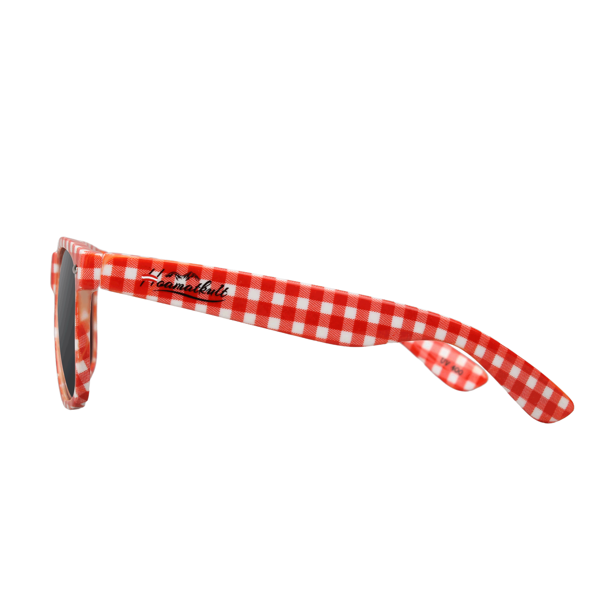 Hoamatkult Sonnenbrille Karo Muster rot #Farbe_Rot