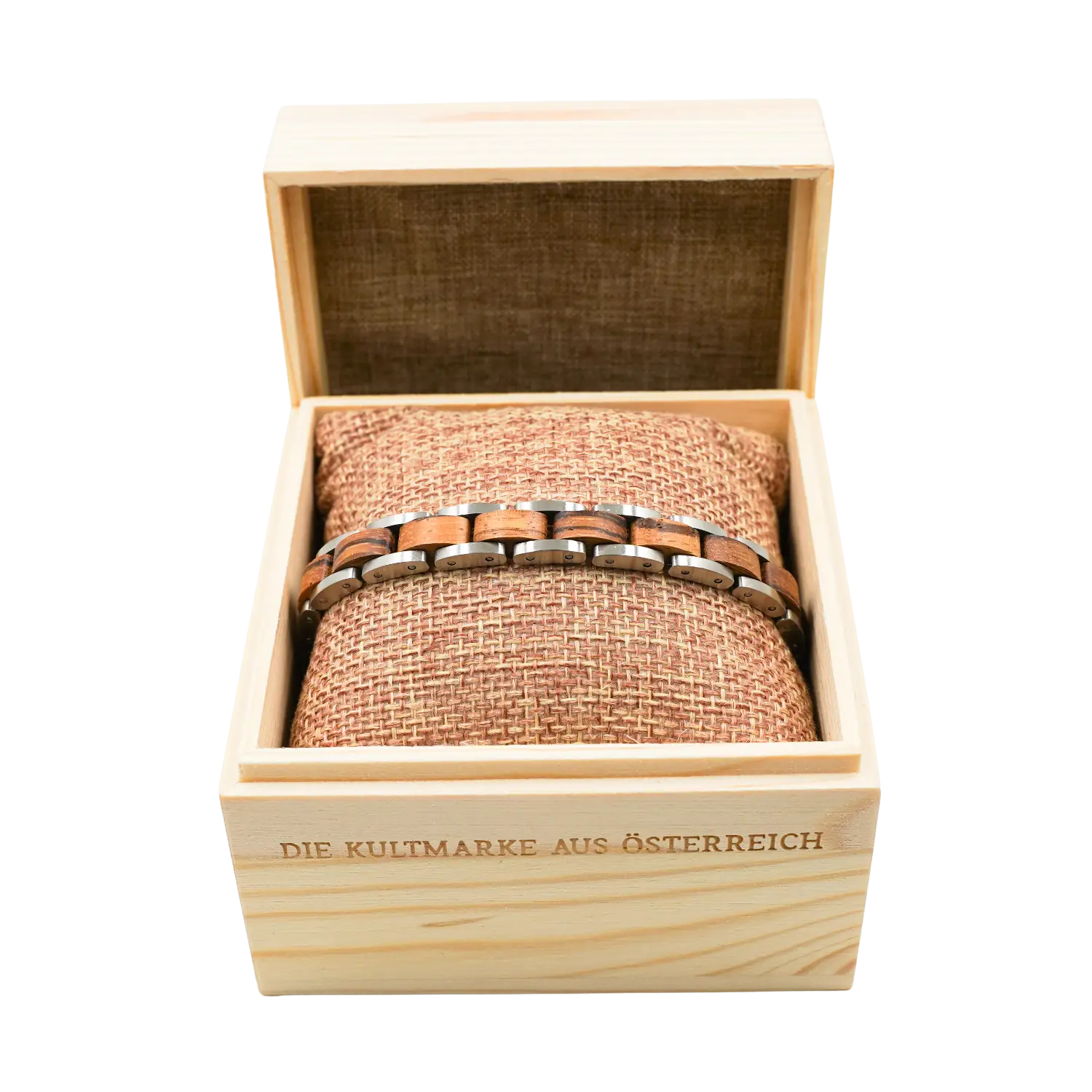 Hochwertiges Holzarmband Walnuss Silber